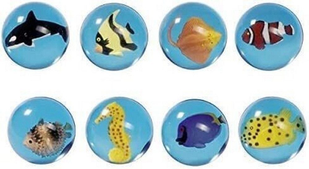 Gollnest & Kiesel Flummi Springbälle - Meerestiere, Seetier, Flummis ca. 43mm, Gummibal (8-St), Mitgebsel zum Kindergeburtstag