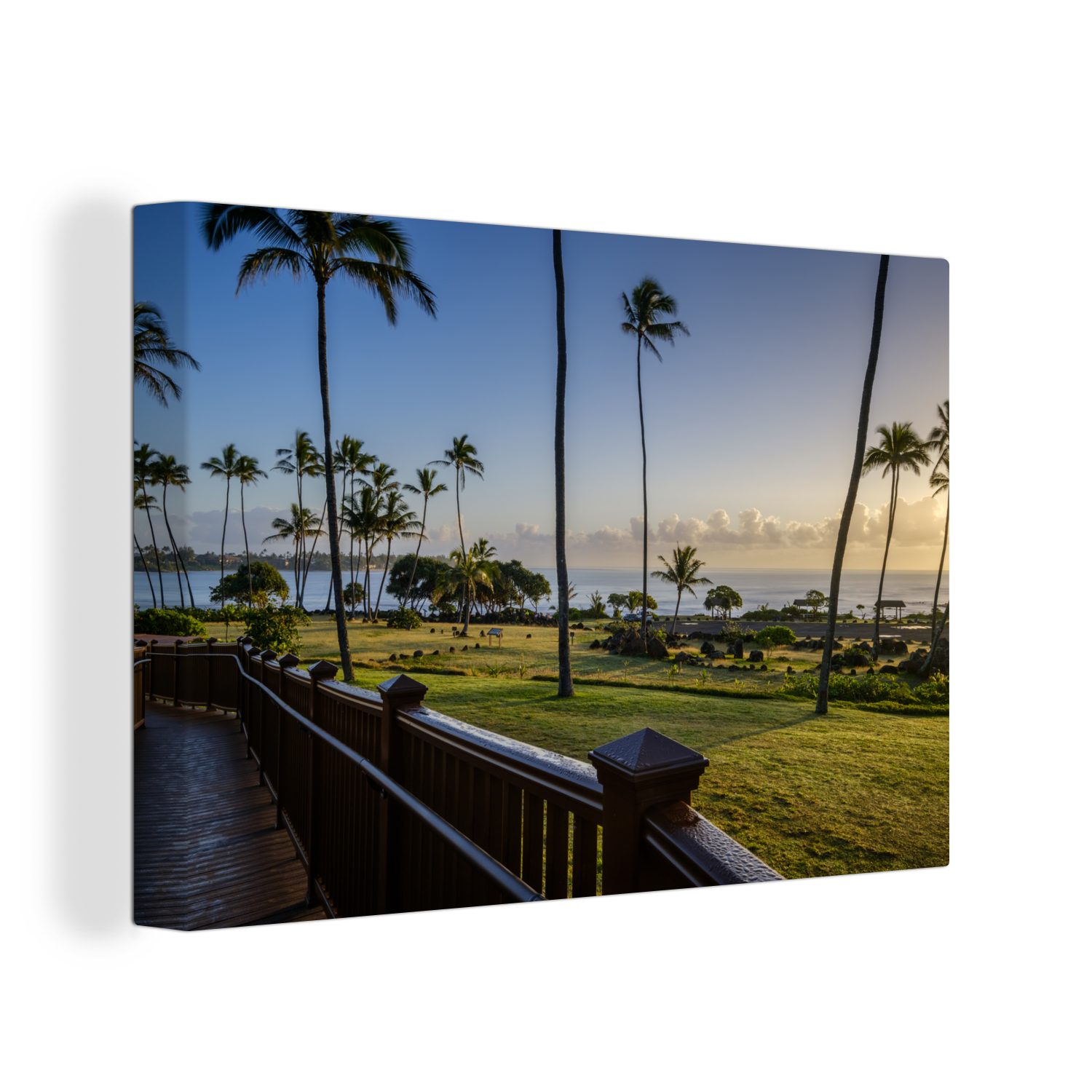 OneMillionCanvasses® Leinwandbild Sonnenaufgang Kauai, (1 St), Wandbild Leinwandbilder, Aufhängefertig, Wanddeko, 30x20 cm