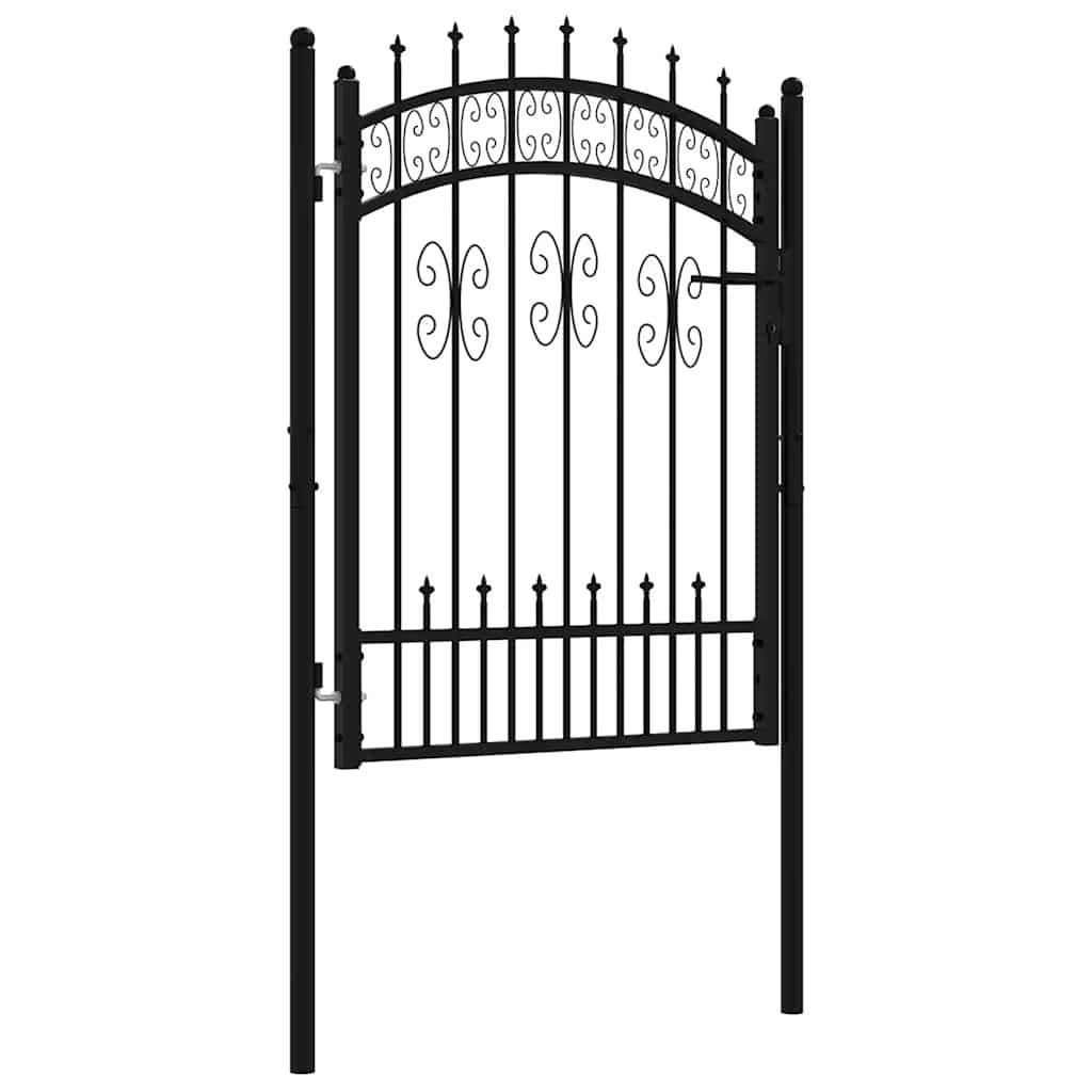 vidaXL Gartentor Gartentor KAMPEN mit Speerspitze Schwarz 103 x 125 cm Stahl