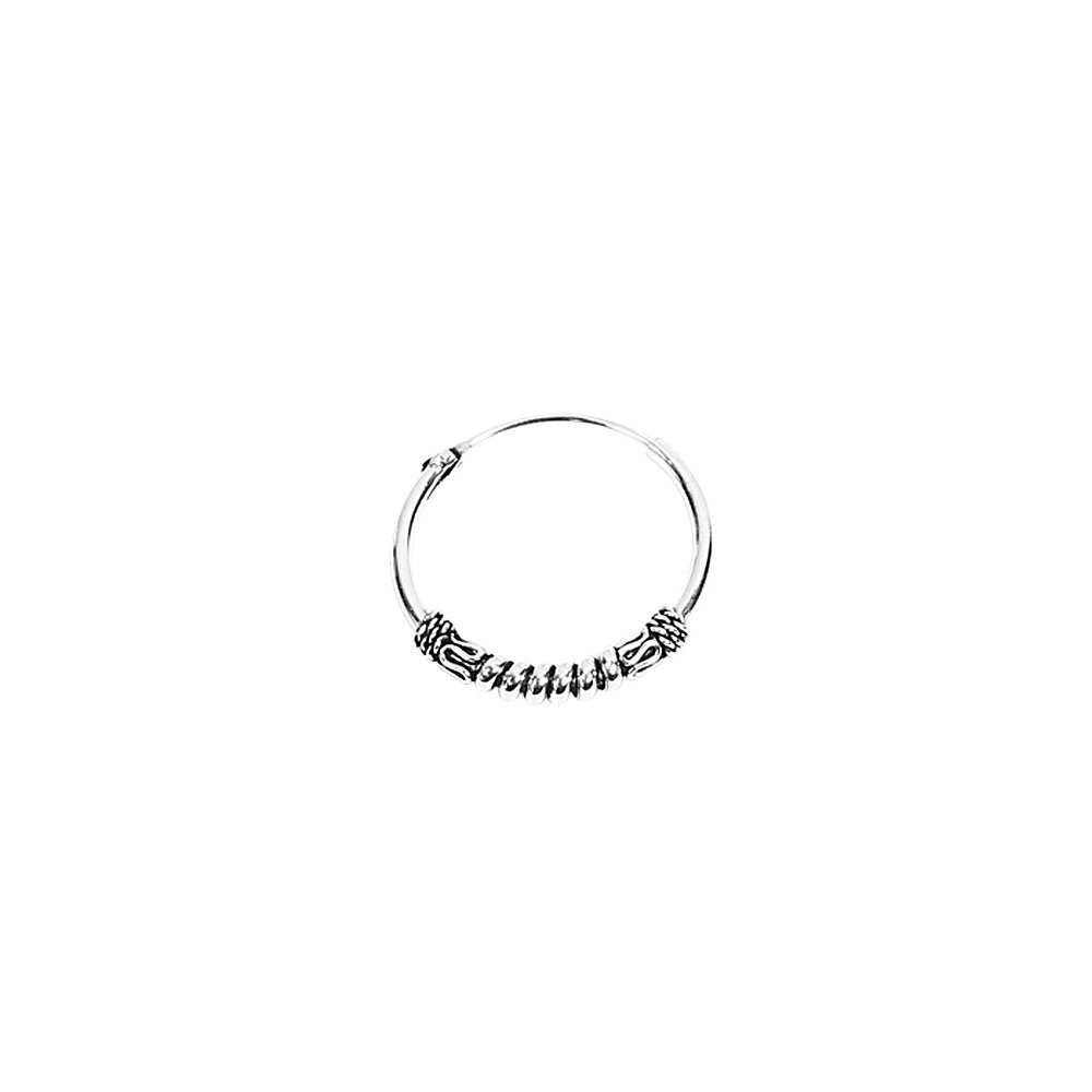Single-Creole 925 Silber Bali Feine Wikinger 18mm Ohrhänger