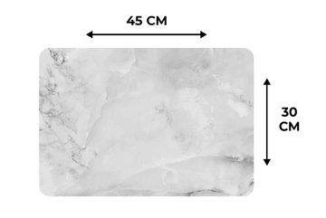 Platzset, Marmor - Stein - Weiß - Grau - Marmoroptik, MuchoWow, (6-St), Platzset, Platzdecken, Platzmatte, Tischmatten, Schmutzabweisend