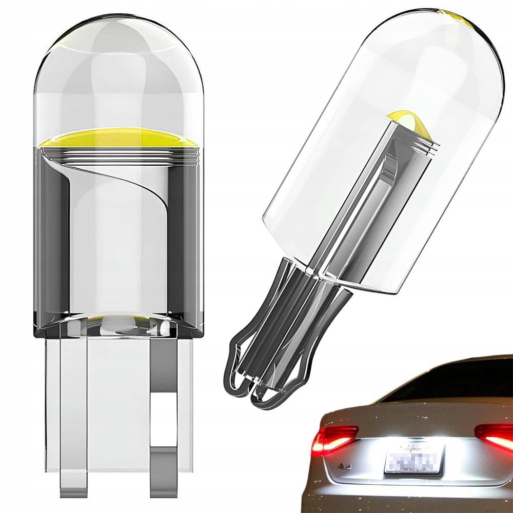 VERK GROUP KFZ-Ersatzleuchte 2x LED W5W T10 12V Standlicht Autolampe Kaltweiß 6500K, Glassockel, Ersatz für: T10, W3W, W10W, W16W, WY5W, 2 St., Kaltweiß, COB-LED-Technologie, Kaltweißes Licht