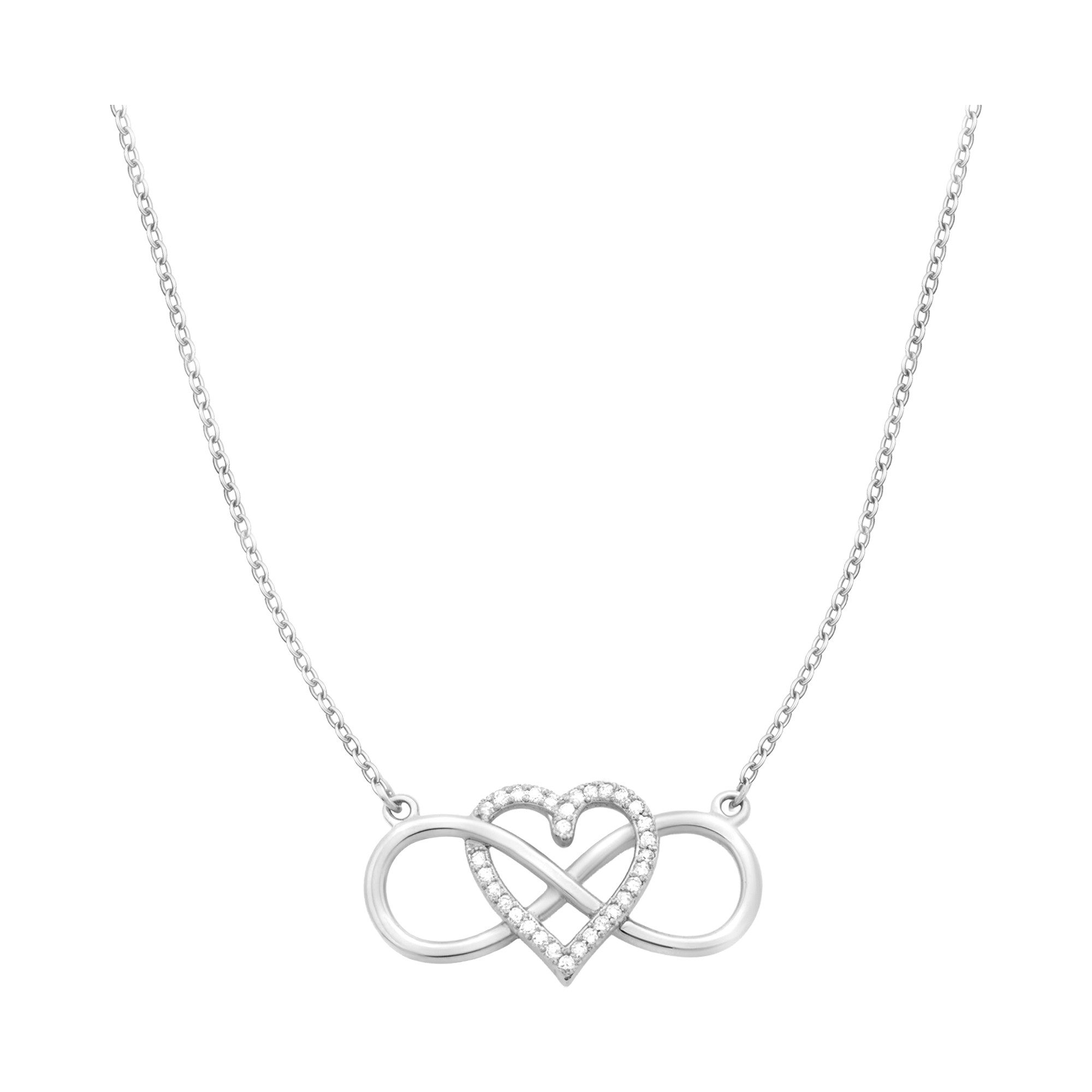 Sofia Milani Kette mit Anhänger Herz Unendlich, 925 Silber Damen Schmuck - N0584