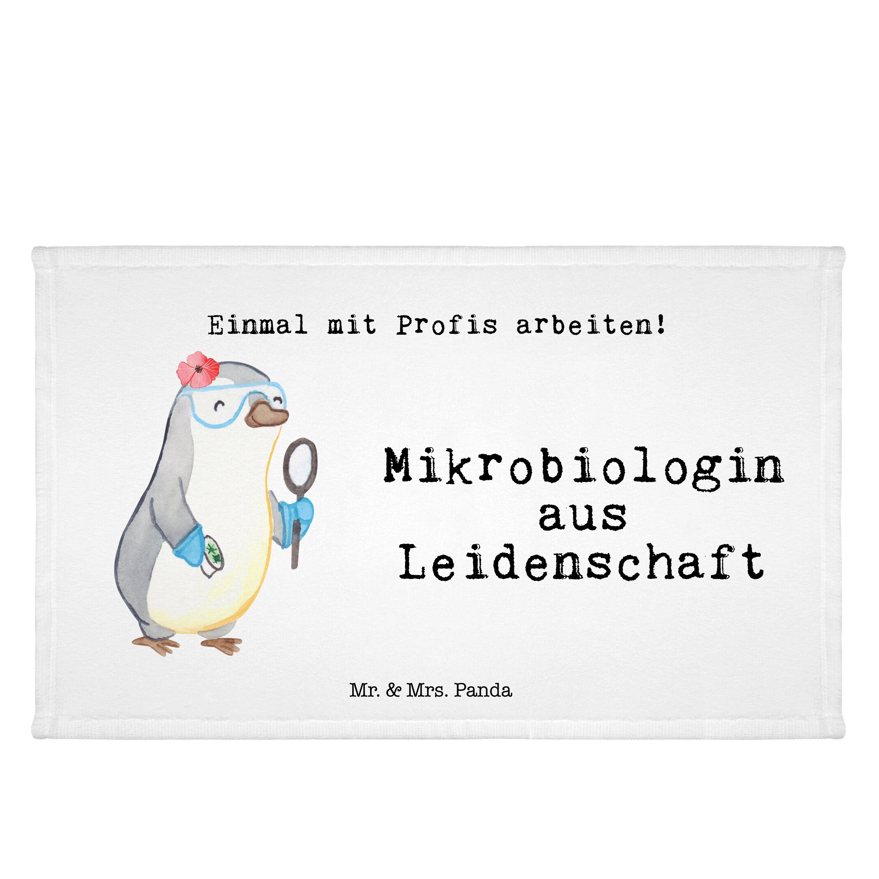 Mr. & Mrs. Panda Handtuch Mikrobiologin aus Leidenschaft - Weiß - Geschenk, experimentell, Dank, (1-St)