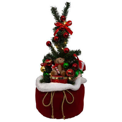 Christmas Paradise LED Dekofigur beleuchteter Geschenkesack 65cm, LED fest integriert, warmweiß, Tischdeko mit Weihnachtsbaum