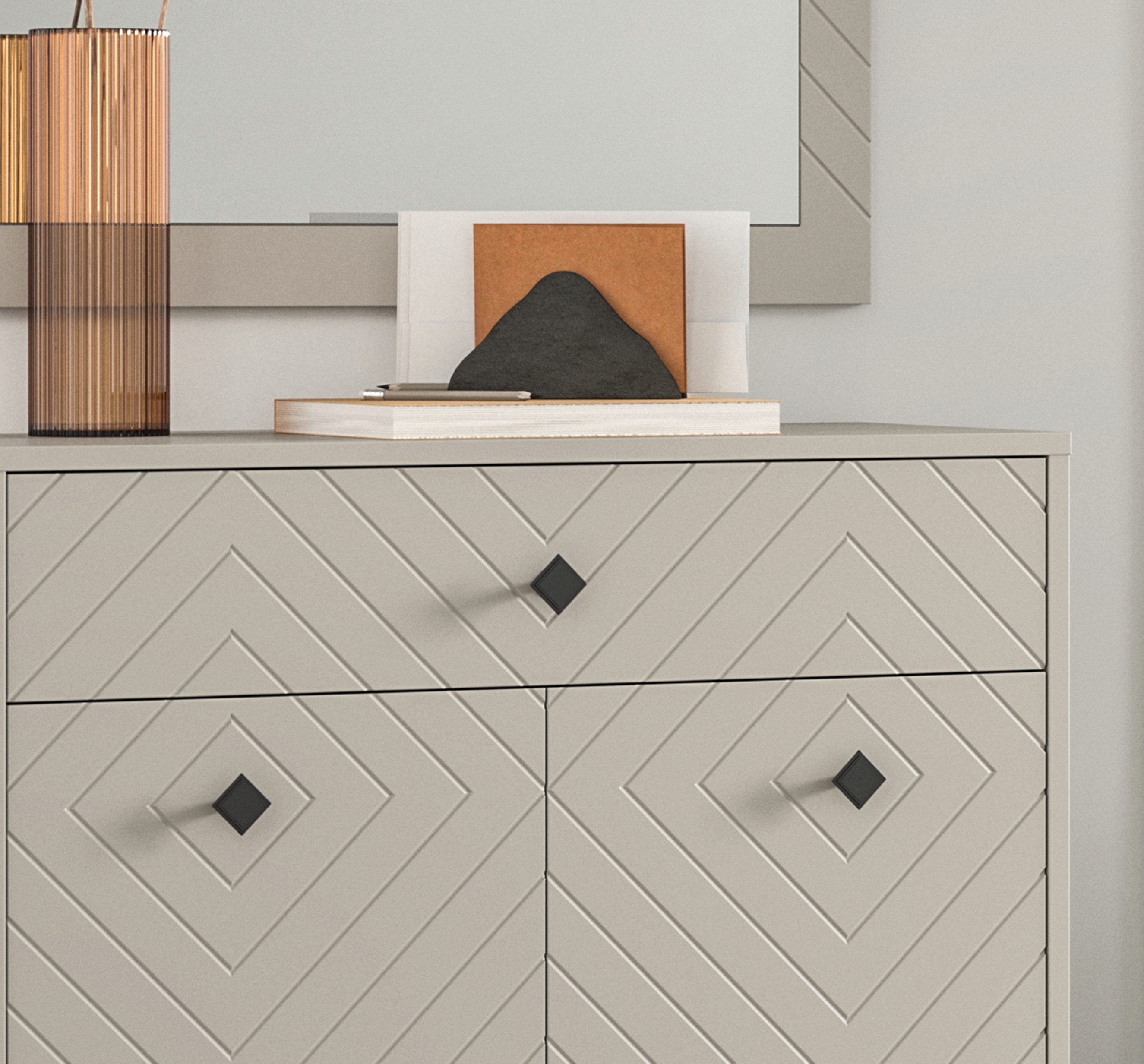 furnling Sitzbank Noam, Ornamentfräsung, Flurbank, Truhe, Garderobe, Diele, modern