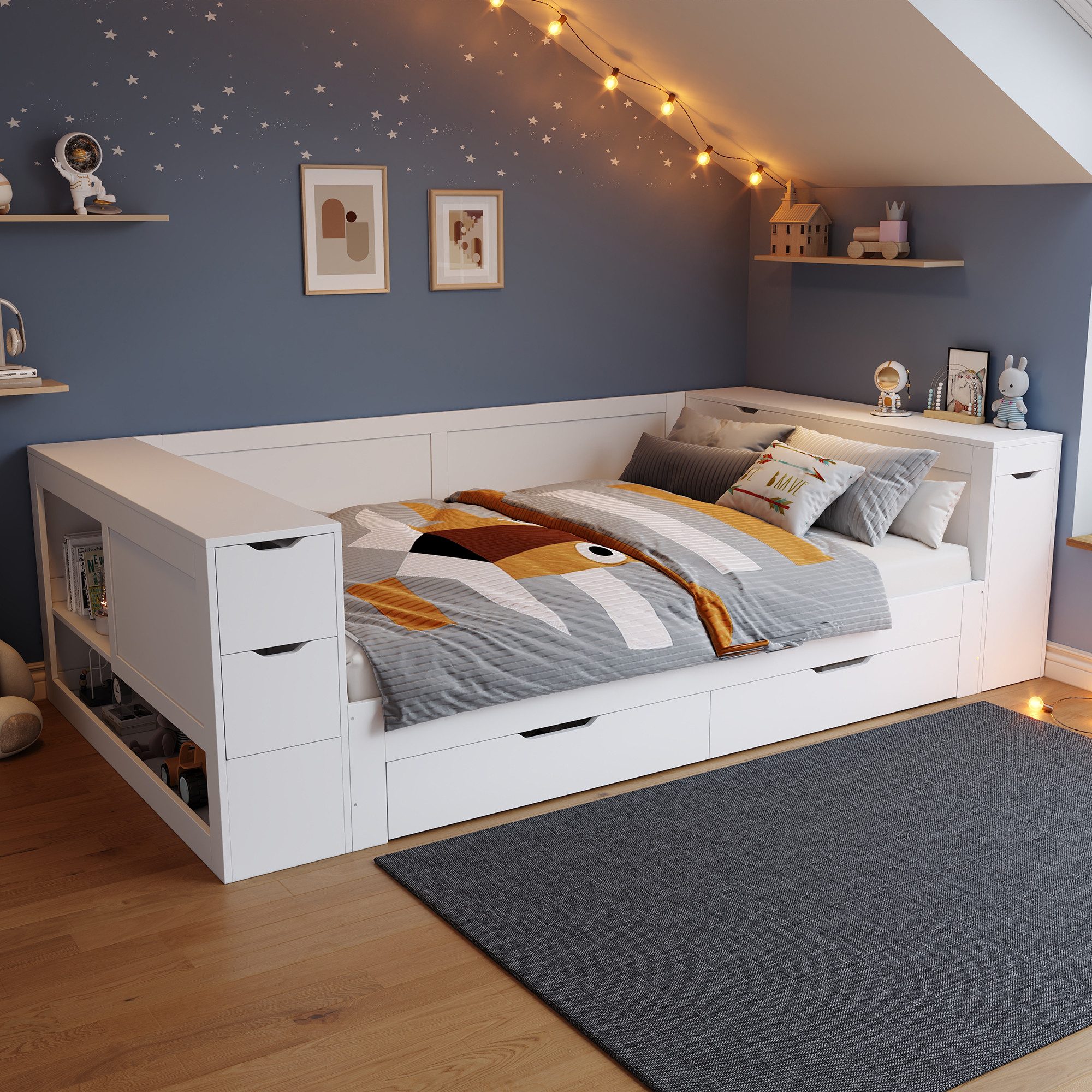 Flieks Kinderbett, Stauraumbett Daybett 140x200cm mit günstig online kaufen