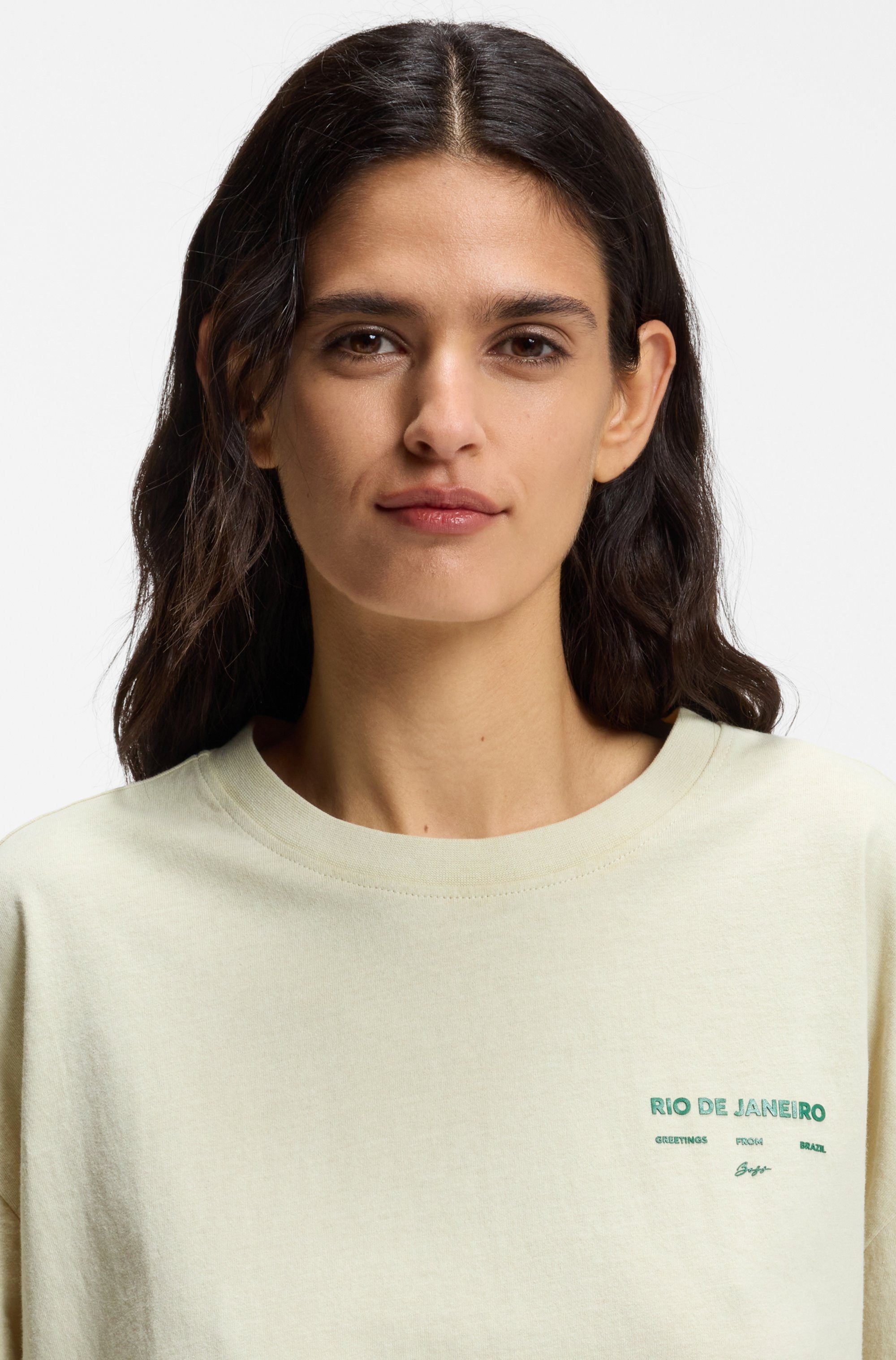 BOSS ORANGE T-Shirt Eboys Premium Damenmode mit Print, Relaxed Fit