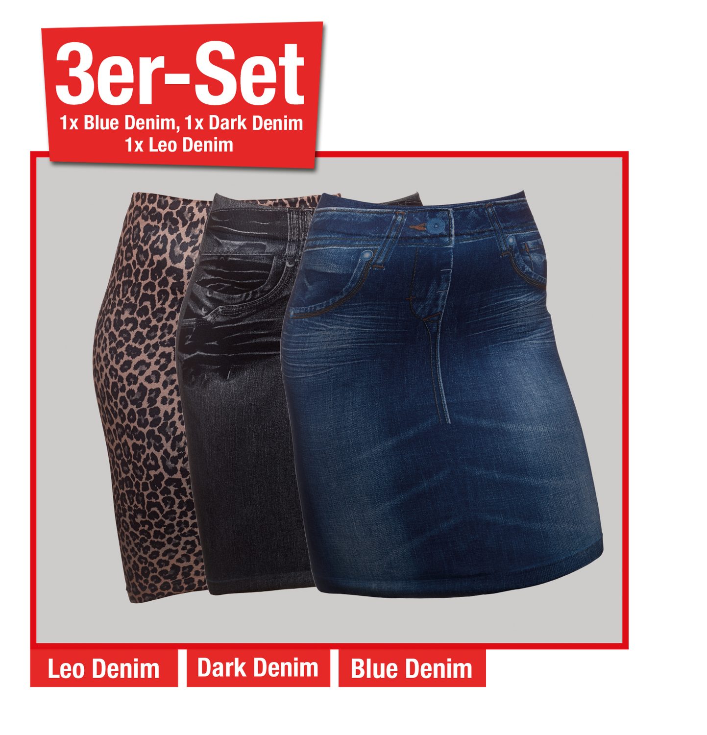 Jeaneez 3er Röcke GmbH Shopping TEX® SMART Gr. Jeansrock HSP Hanse Set XL