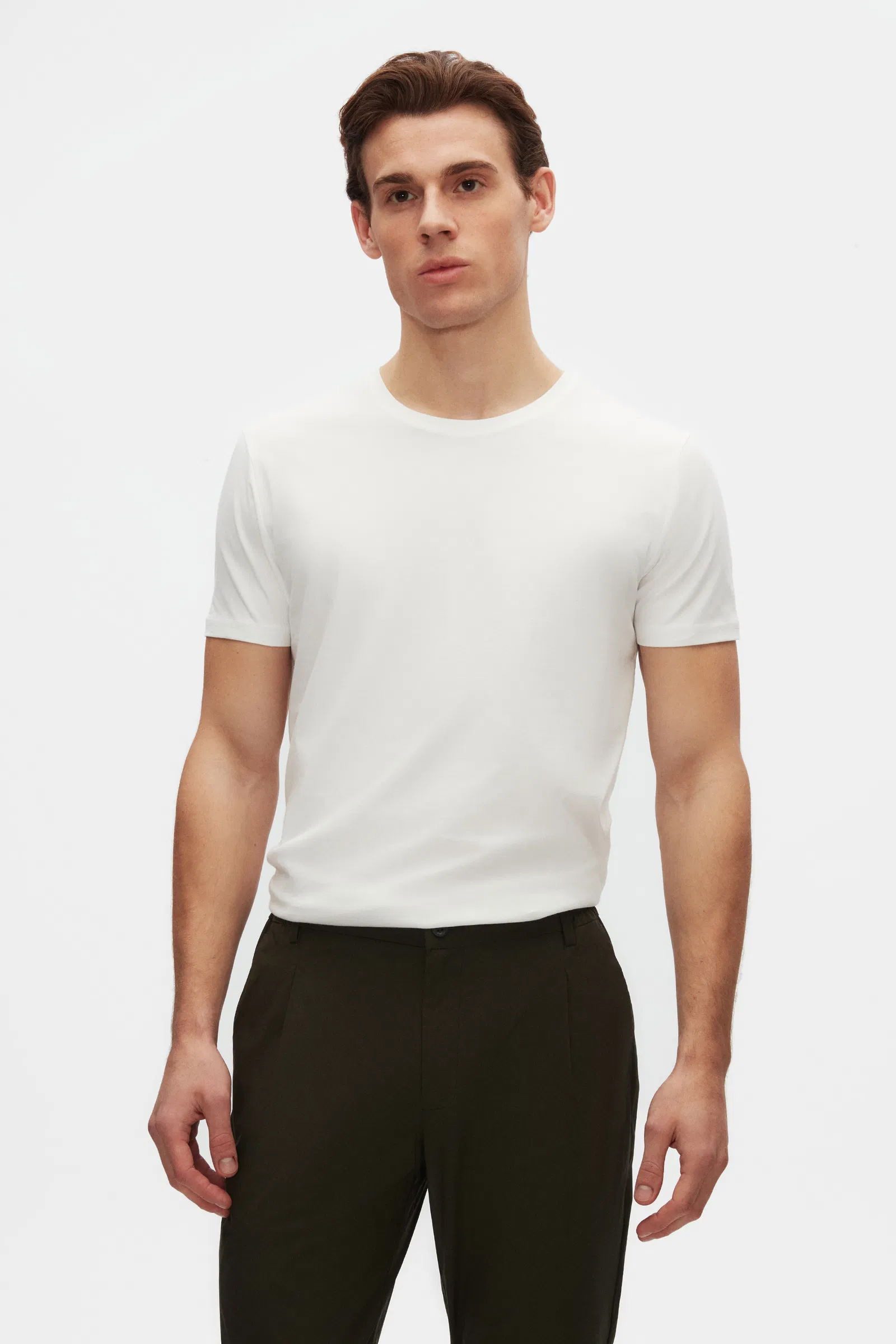 D'S DAMAT T-Shirt Weißes Slim Fit 3-teiliges T-Shirt-Set von Ds Damat