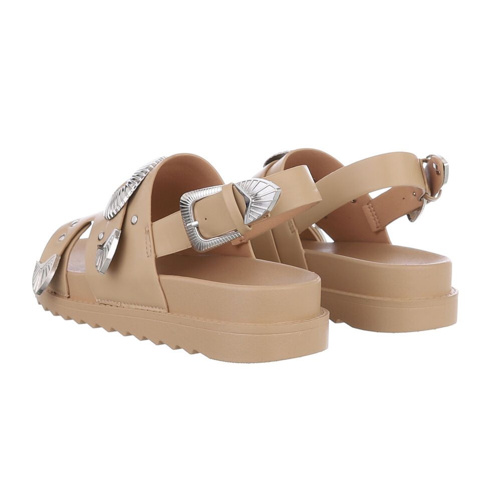 Ital-Design Damen Freizeit Riemchensandalette (85960155) Keilabsatz/Wedge Keilsandaletten in Hellbraun