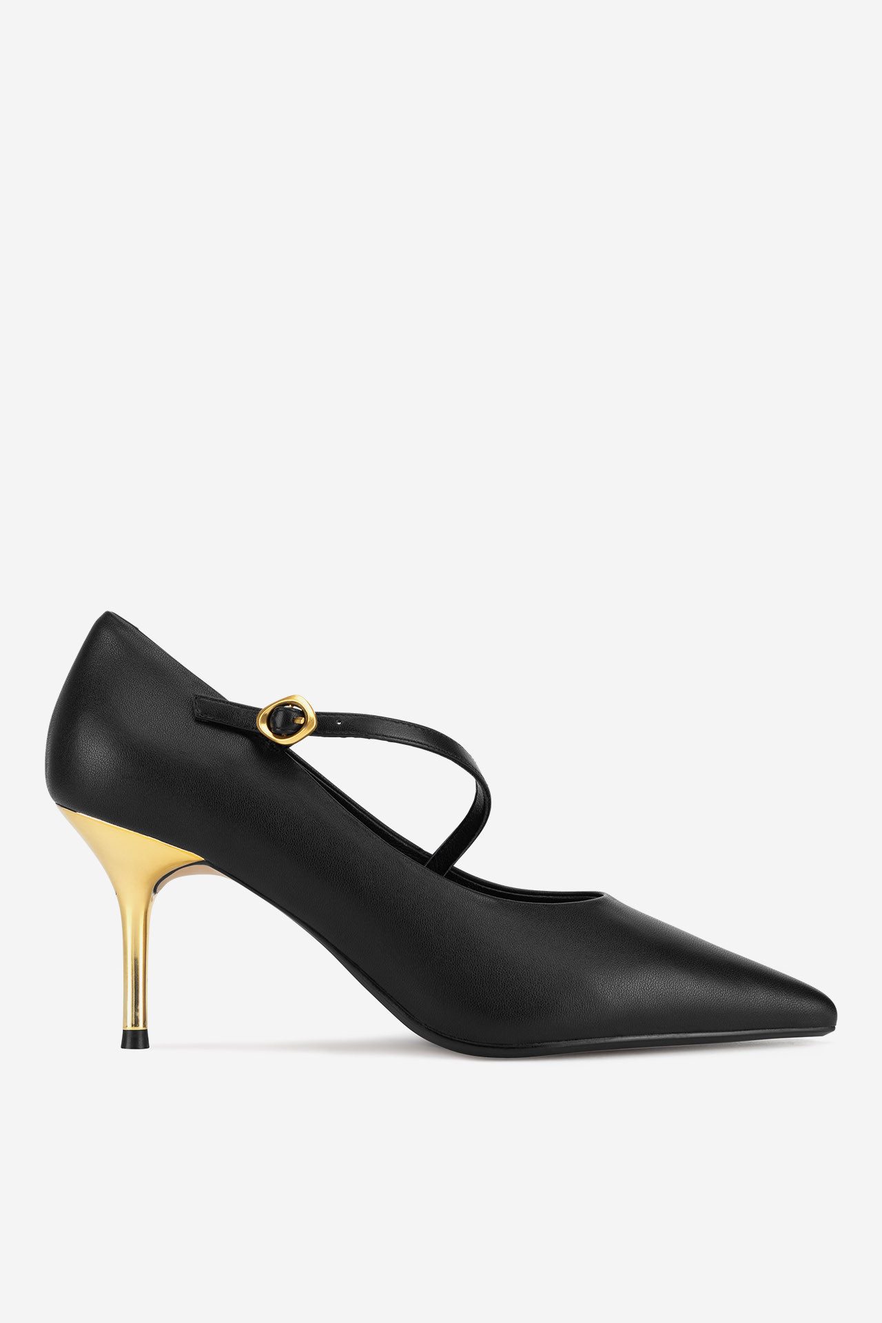 GINO ROSSI Gino Rossi – Damen-Pumps „Noella“ aus Veloursleder mit Goldabsatz Pumps Gürtel mit Schnalle