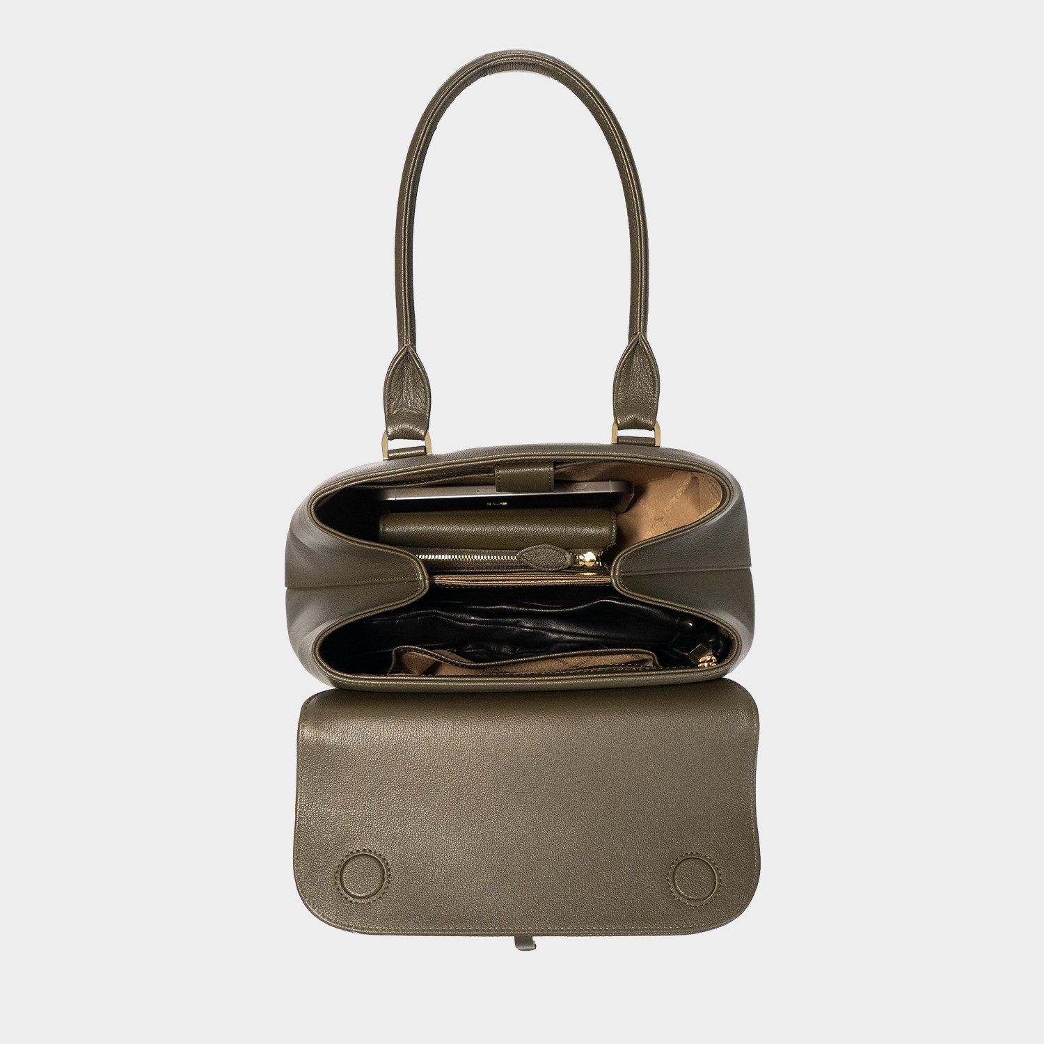 Braun Büffel Handtasche KAROLINE ICONIC Tote Small grün