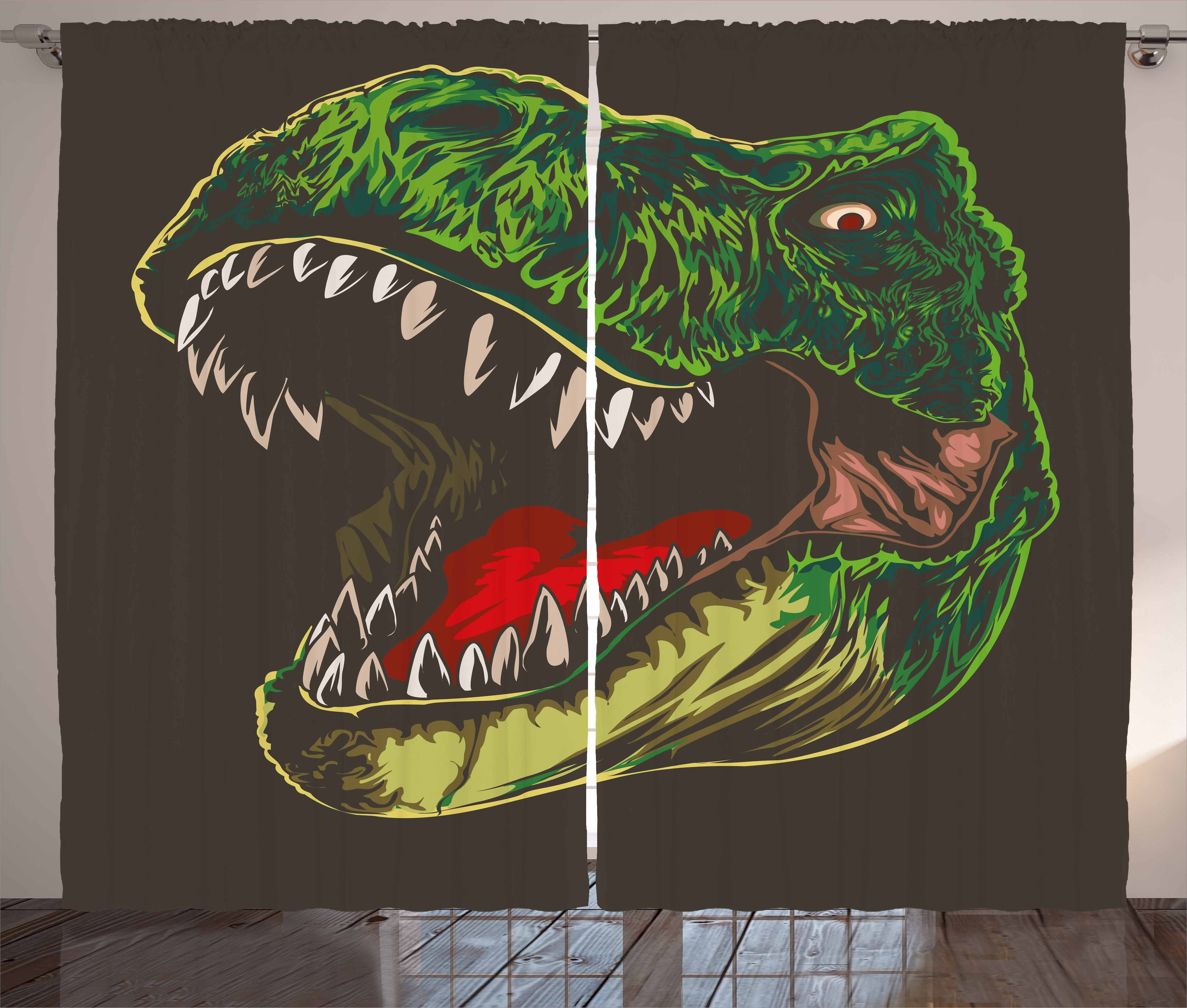 Gardine und T-Rex Haken, Aggressive Abakuhaus, Vorhang Schlaufen Dinosaurier mit Schlafzimmer Wilde Kräuselband