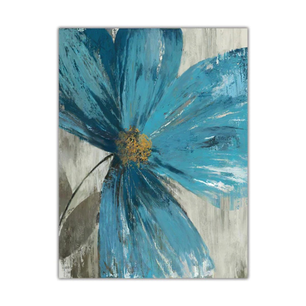 TPFLiving Kunstdruck (OHNE RAHMEN) Poster - Leinwand - Wandbild, Blaue Blumen -3 Motive in 17 Größen zur Auswahl - (Auch in DIN A4, DIN A3 und DIN A2 - Günstiges 3-er Set), Farben: Blau, Weiß - Größe: 13x18cm
