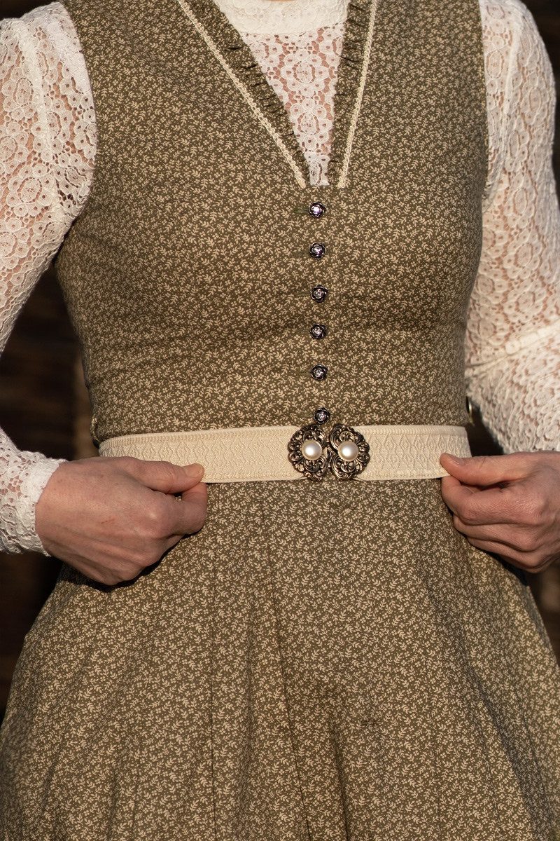 Herbert Hahn Ledergürtel Stretchgürtel Damen - ORNAMENT - creme, schwarz – Bild 3 von 3