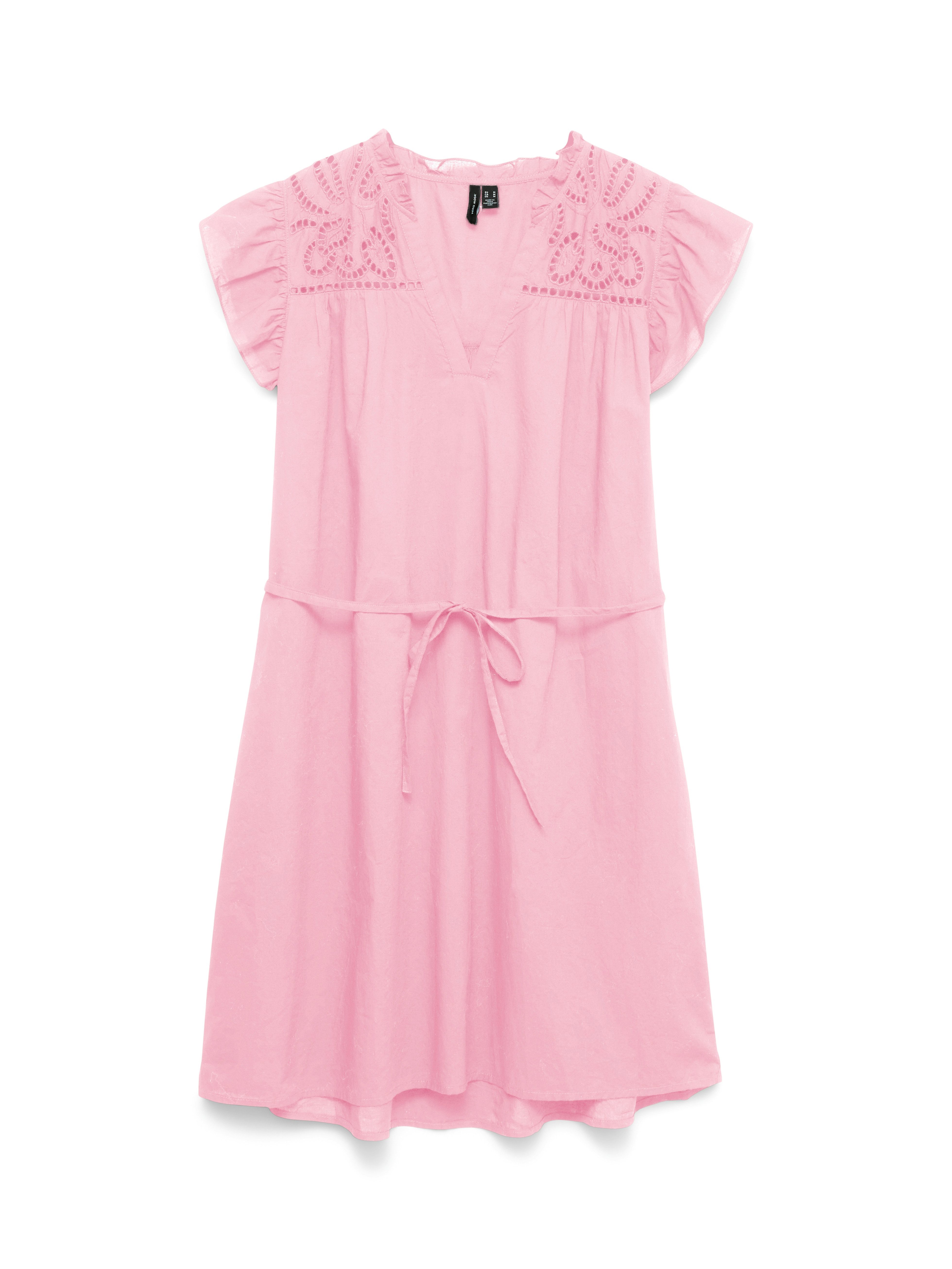 Vero Moda Minikleid VMLINE SS SHORT DRESS WVN NOOS Baumwolle – Bild 5 von 5