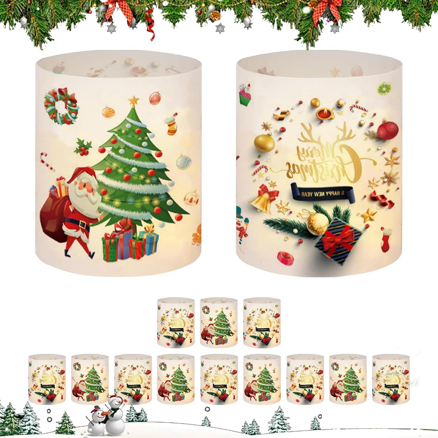 Coonoor Лампыschirm Weihnachten Deko Kerzenlampenschirm, DIY Schreibtischlampenschirm, Wasserdicht, einfach zu montieren und zu verstauen, spart Platz