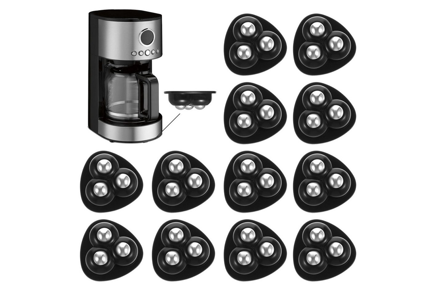 FOUORTUNATE-BEE Möbelrolle 12 Mini Möbelrollen selbstklebend 360° Drehrollen mit Stahlkugeln, (12-St), Küchenrollen für Kaffeemaschine, Airfryer, Mixer und Aufbewahrungsbox