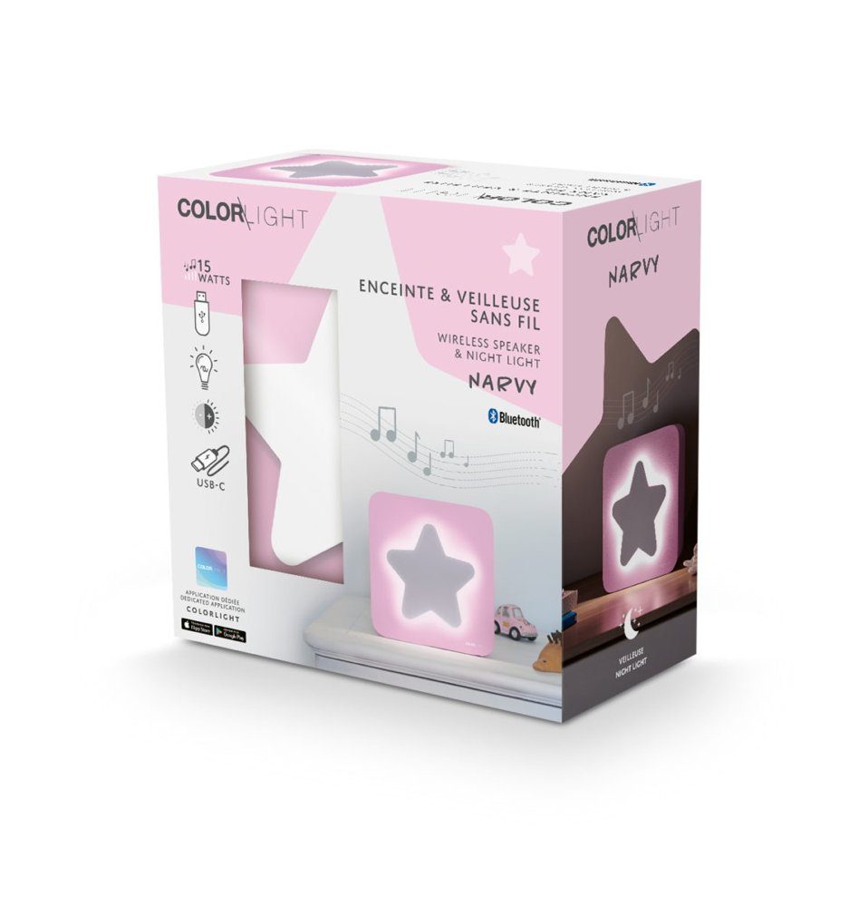 BigBen Bluetooth Lautsprecher COLORLIGHT Narvy Stern LED pink AU385427 Portable-Lautsprecher