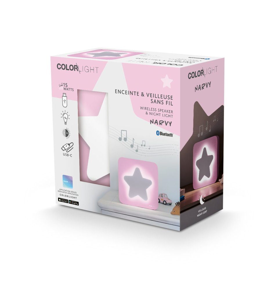 Lautsprecher BigBen pink Stern LED Bluetooth Portable-Lautsprecher AU385427 COLORLIGHT Narvy