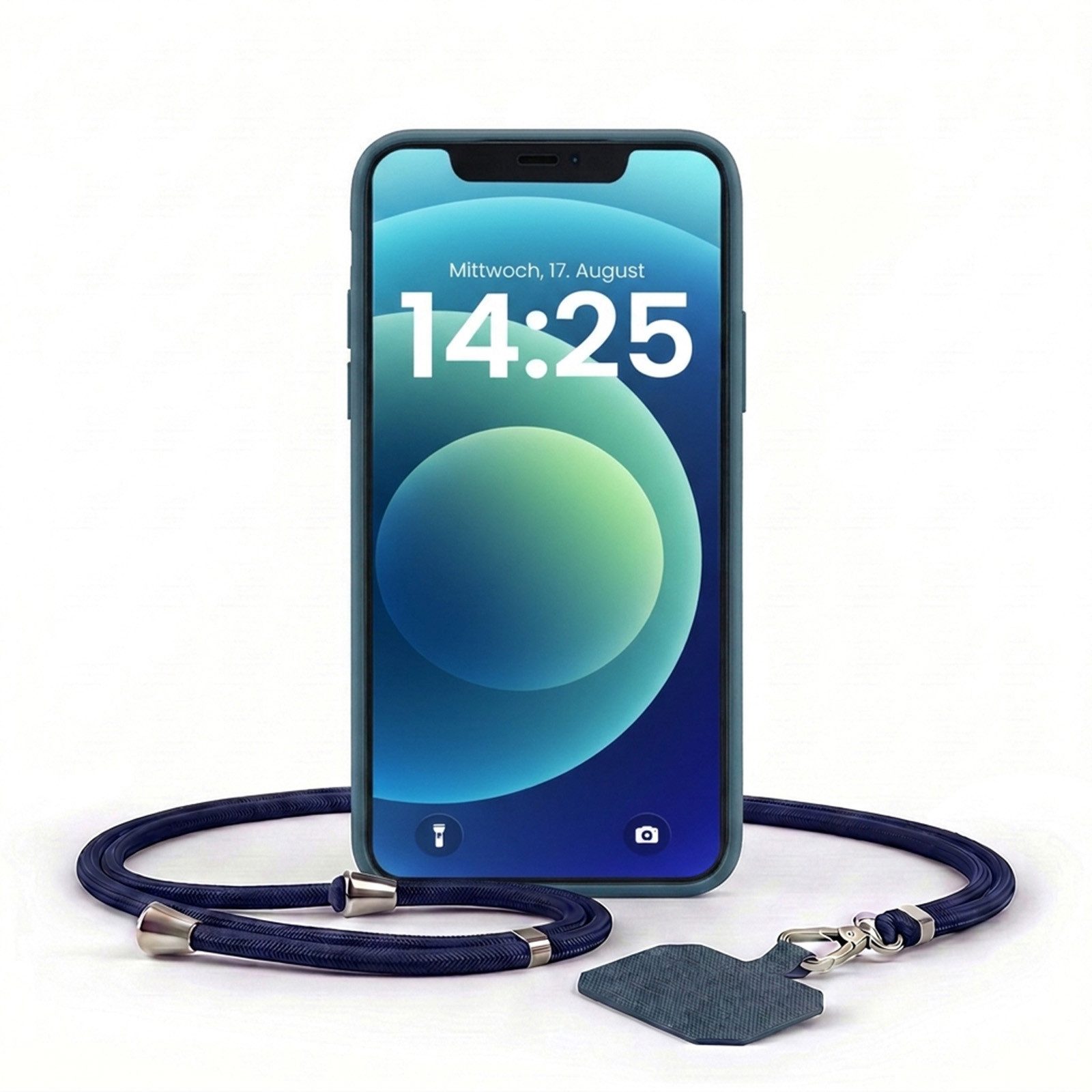 Handyhülle SoftGrip Cover Hülle mit Trageband für Apple iPhone 12 6.1 Zoll, 6.1, Handy Case Kameraschutz mit Handykette Handyband Umhängeband Lanyard