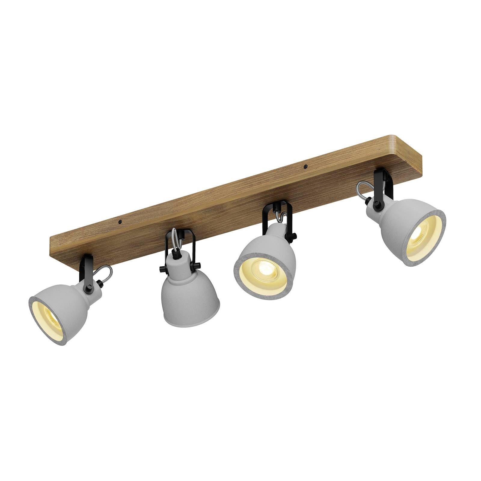 Lindby Deckenstrahler Mitis, Holz IP20, 4 x 5 W LED