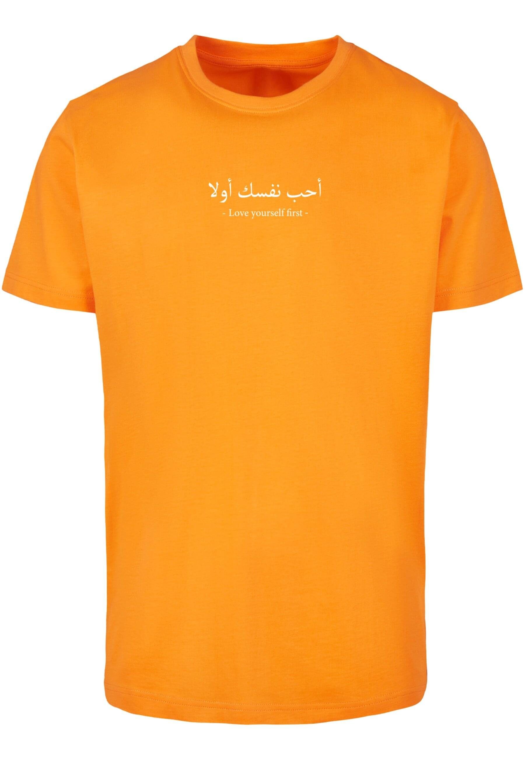 Merchcode Yourself First T-Shirt Neck T-Shirt paradiseorange Round Herren Love (1-tlg)