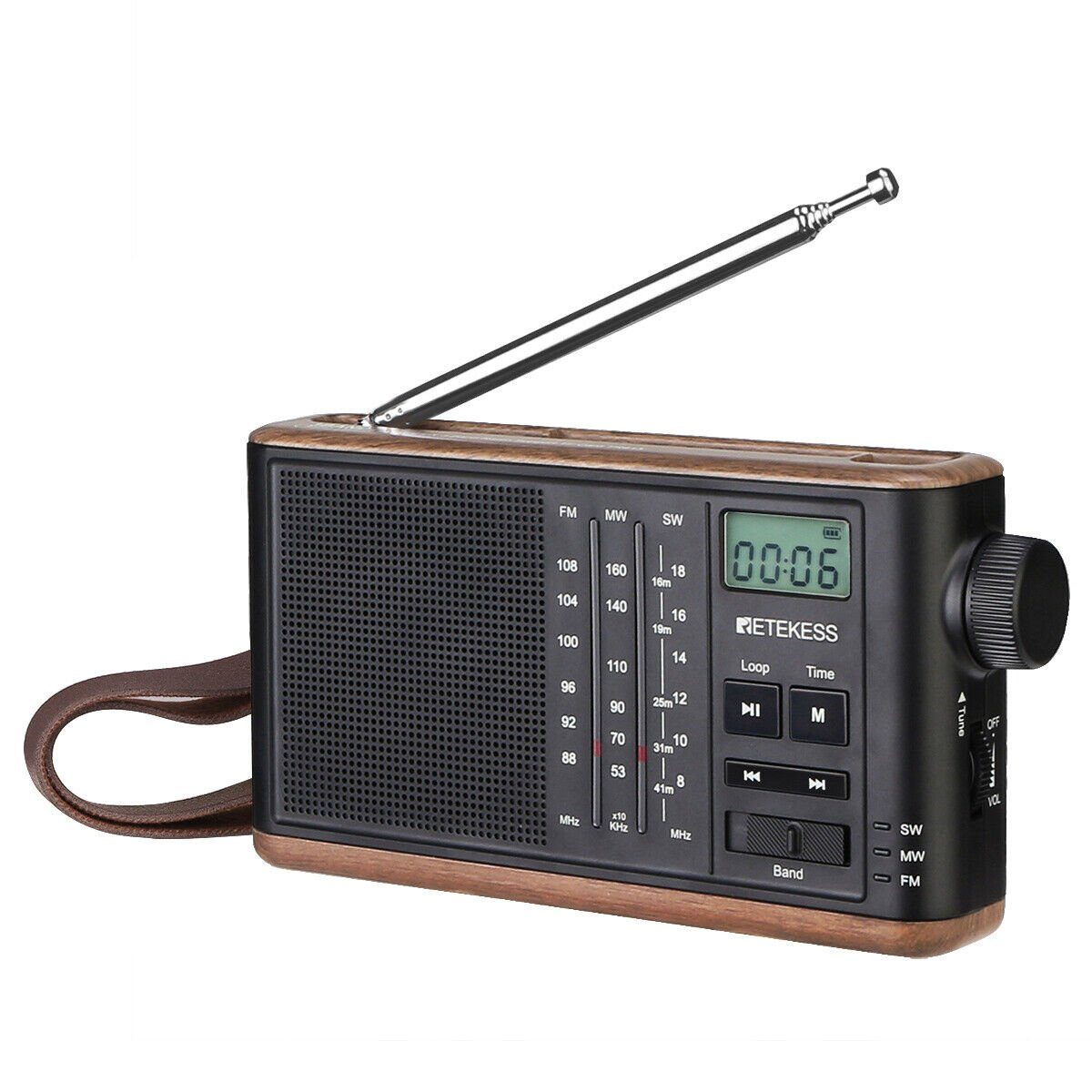 Retekess TR613 Tragbares Radio, FM MW SW Weltempfänger Radio mit Großem  Knopf UKW-Radio (Tragbares Radio)