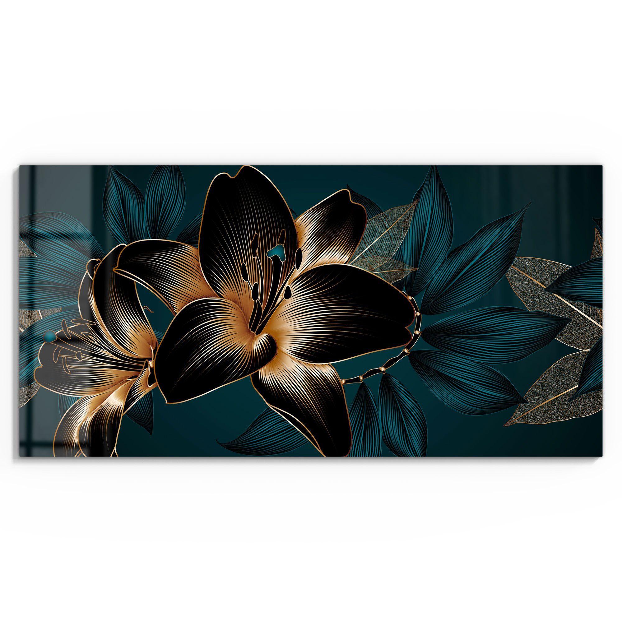 DEQORI Glasbild 'Hochwertige Liliengrafik', 'Hochwertige Liliengrafik', günstig online kaufen