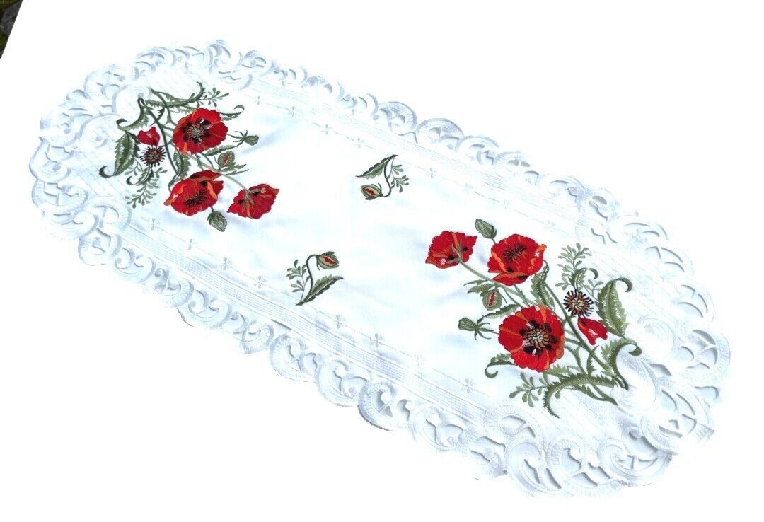 Westernlifestyle Tischdecke Roter Klatschmohn Tischläufer Mitteldecke günstig online kaufen