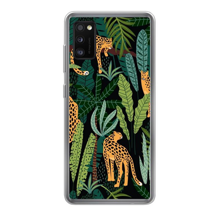 MuchoWow Handyhülle Dschungel - Panther - Muster - Jungen - Mädchen - Pflanzen Handyhülle Samsung Galaxy A41 Smartphone-Bumper Print Handy