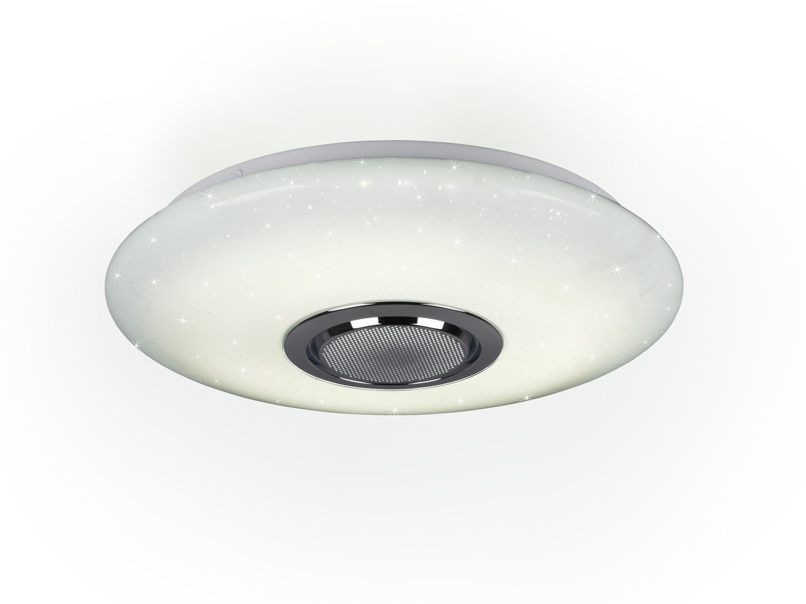 Reality Leuchten LED Deckenleuchte mit Lautsprecher & RGBW Farbwechsel, dimmbar, LED fest integriert, Neutralweiß, Warmweiß, Tageslichtweiß, coole Tageslicht-lampe Decke mit Sternenhimmel & Fernbedienung, Ø 41cm
