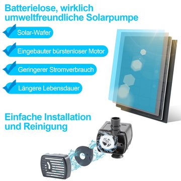 Clanmacy Solarpumpe 1.2W Springbrunnen 7V Solar Teichpumpe für Garten und Terrassenbrunnen