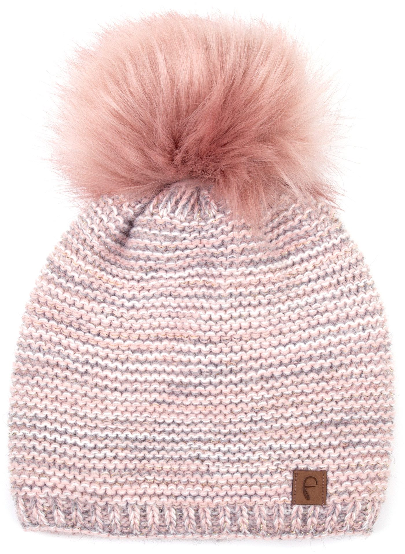 Faera Bommelmütze Wintermütze Damen Herren Mütze Beanie Haube gefüttert Bommelmütze