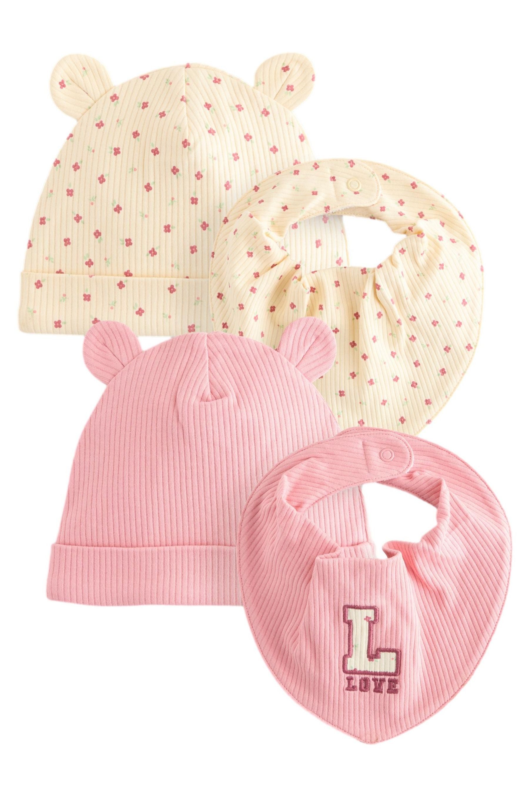 Beanie Baby-Mütze und Lätzchen, 4-tlg. Set
