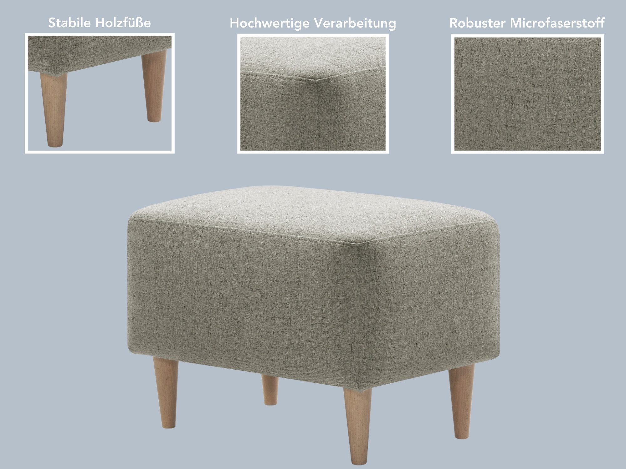 XDREAM Polsterhocker bequemer und moderner Fusshocker, gepolstert (1 St), verschiedene Bezugsqualitäten, in vielen modernen Farben erhältlich