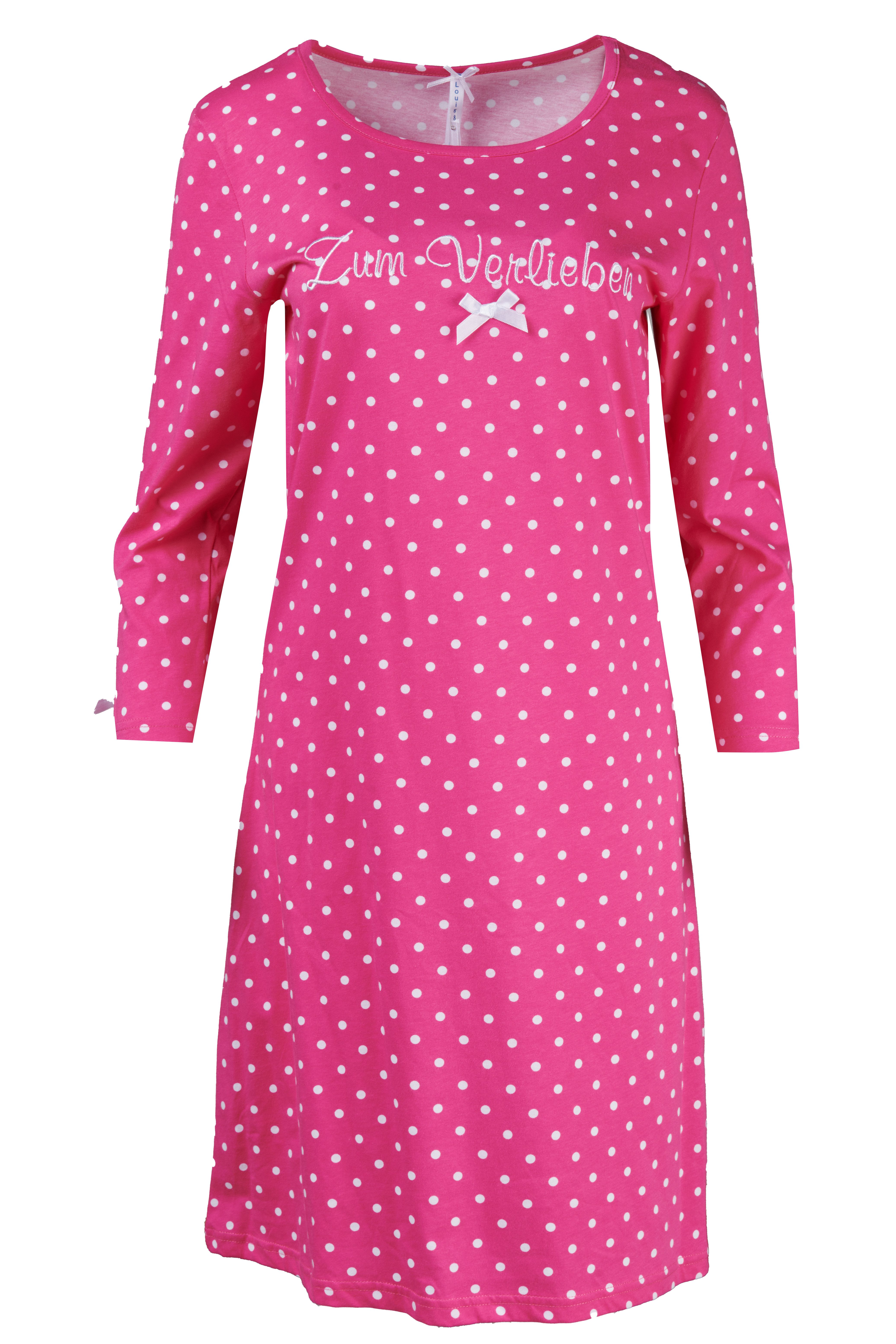 Louis & Louisa Nachthemd Louis & Louisa Damen Nachthemd "Zum Verlieben", pink allover