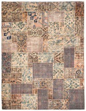 Teppich Patchwork - 317 x 240 cm - mehrfarbig, morgenland, rechteckig, Höhe: 7 mm, Wohnzimmer, Handgeknüpft, Einzelstück mit Zertifikat