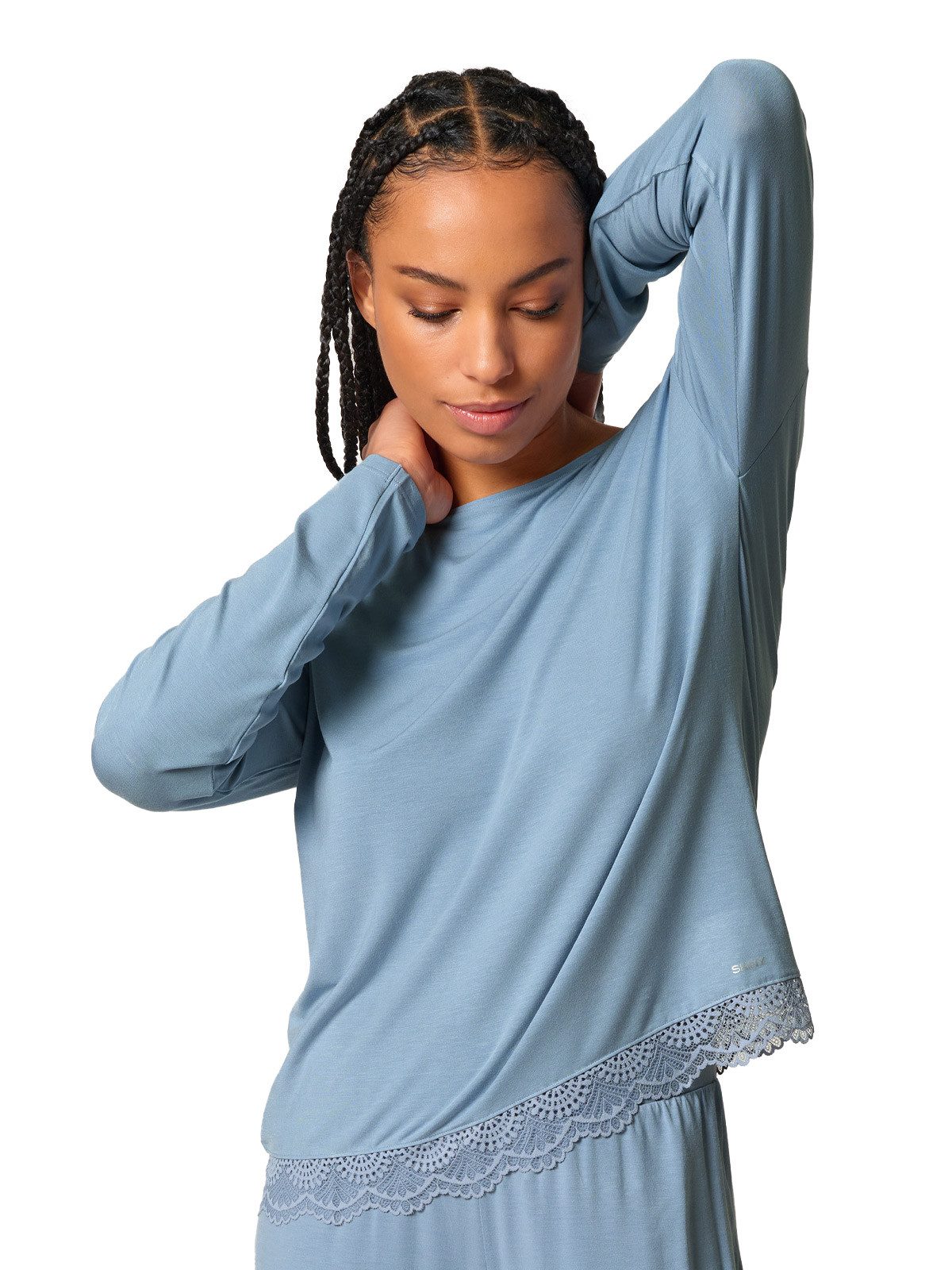 Skiny T-Shirt Damen Shirt langarm Night In Mix & Match (Stück, 1-tlg)