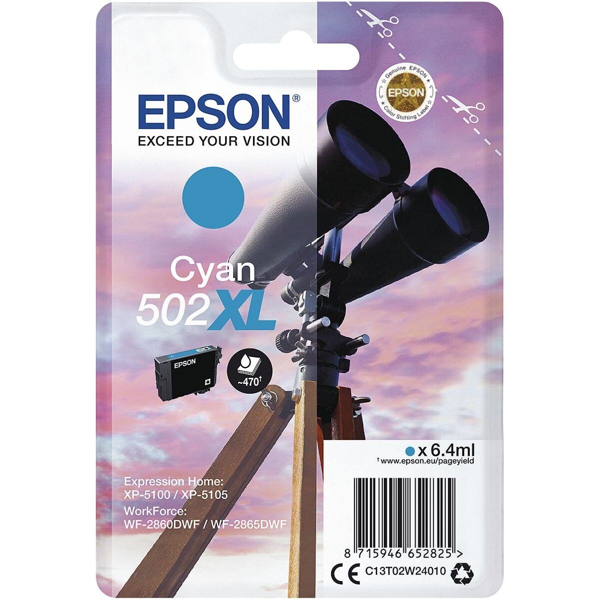 502XL cyan) Tintenpatrone Epson (Original Druckerpatrone,