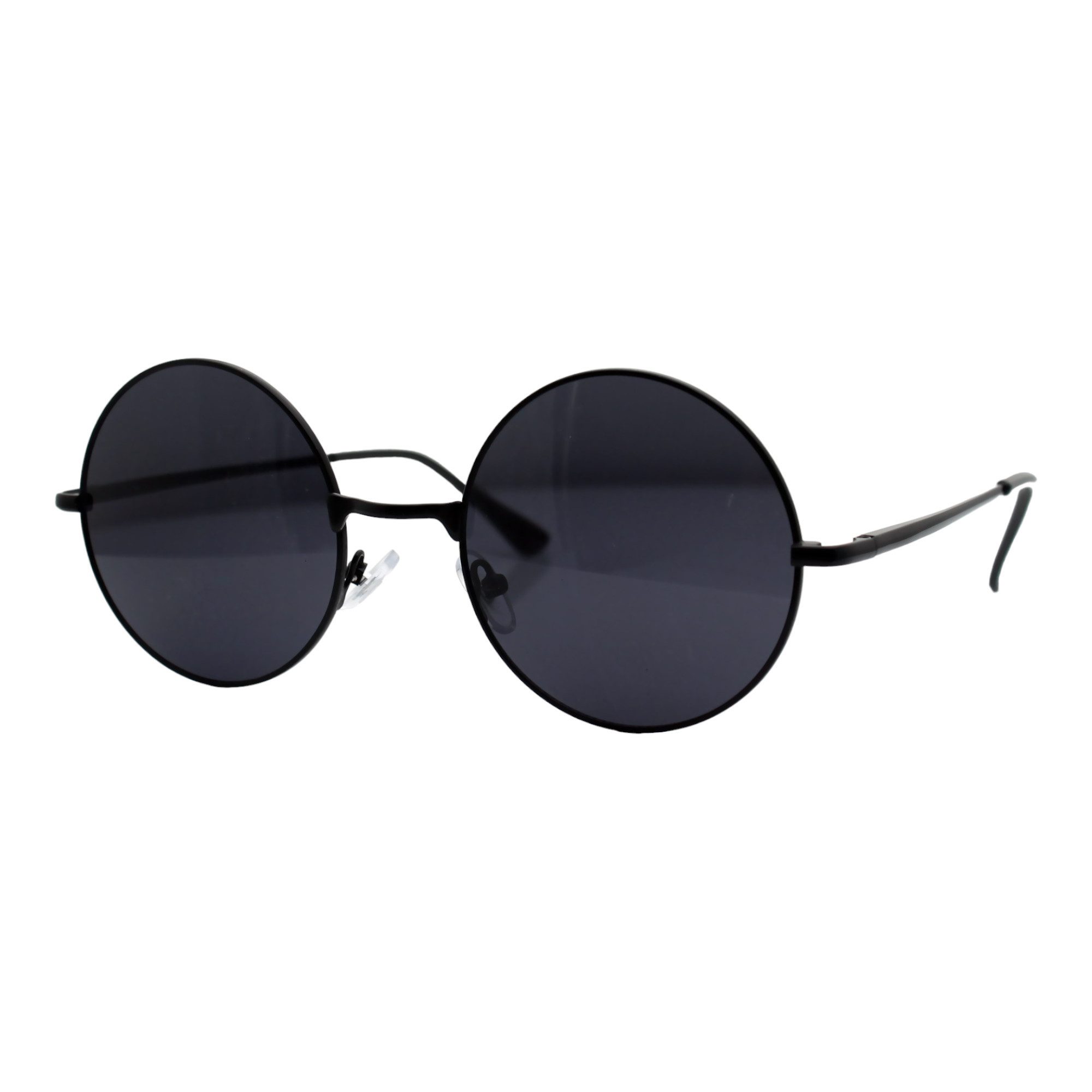 Rennec Sonnenbrille Rund Damen Herren Nickelbrille mit Brillenbeutel UV400 Gläser Runde Form mit Federscharniere und getönten Gläsern