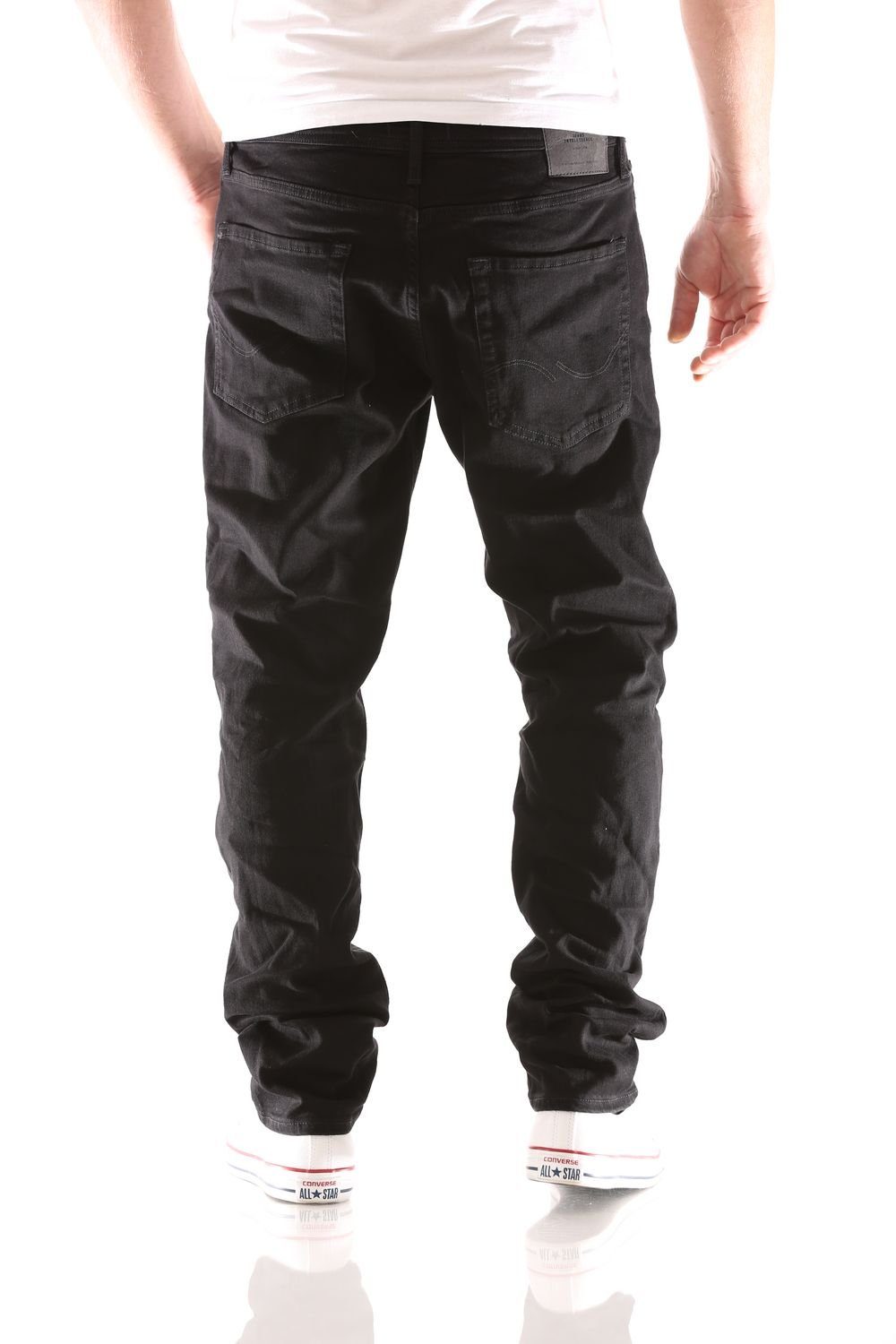 Jack & Denim) Herren Schwarz Jeans (816 Jack Comfort-fit-Jeans Mike Black Original & Jones Comfort Jones Fit Hose