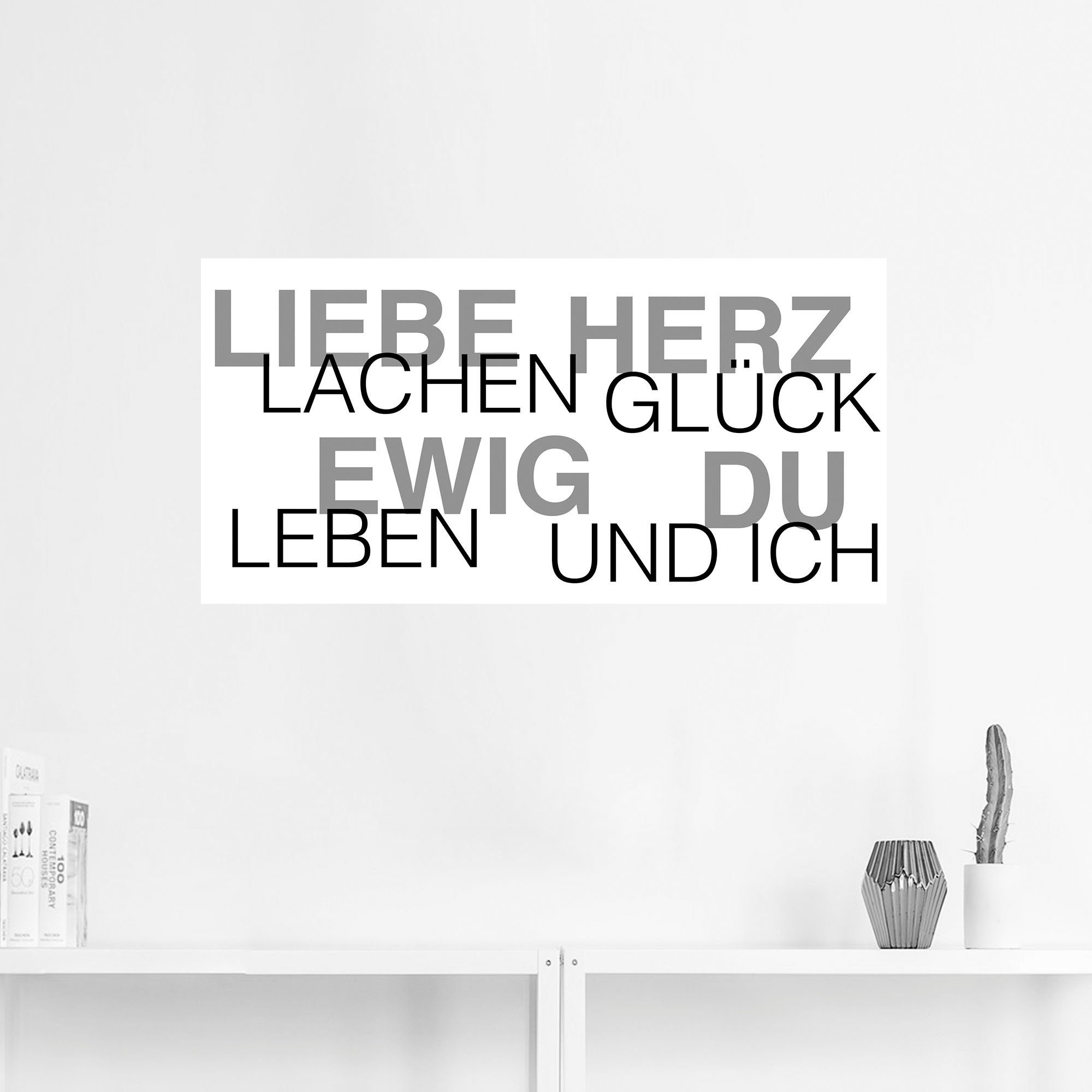 Liebe Artland Poster Bild, oder versch. als Alubild, Sprüche in Wandaufkleber Leinwandbild, (1 Statement Texte Größen St), Wandbild &