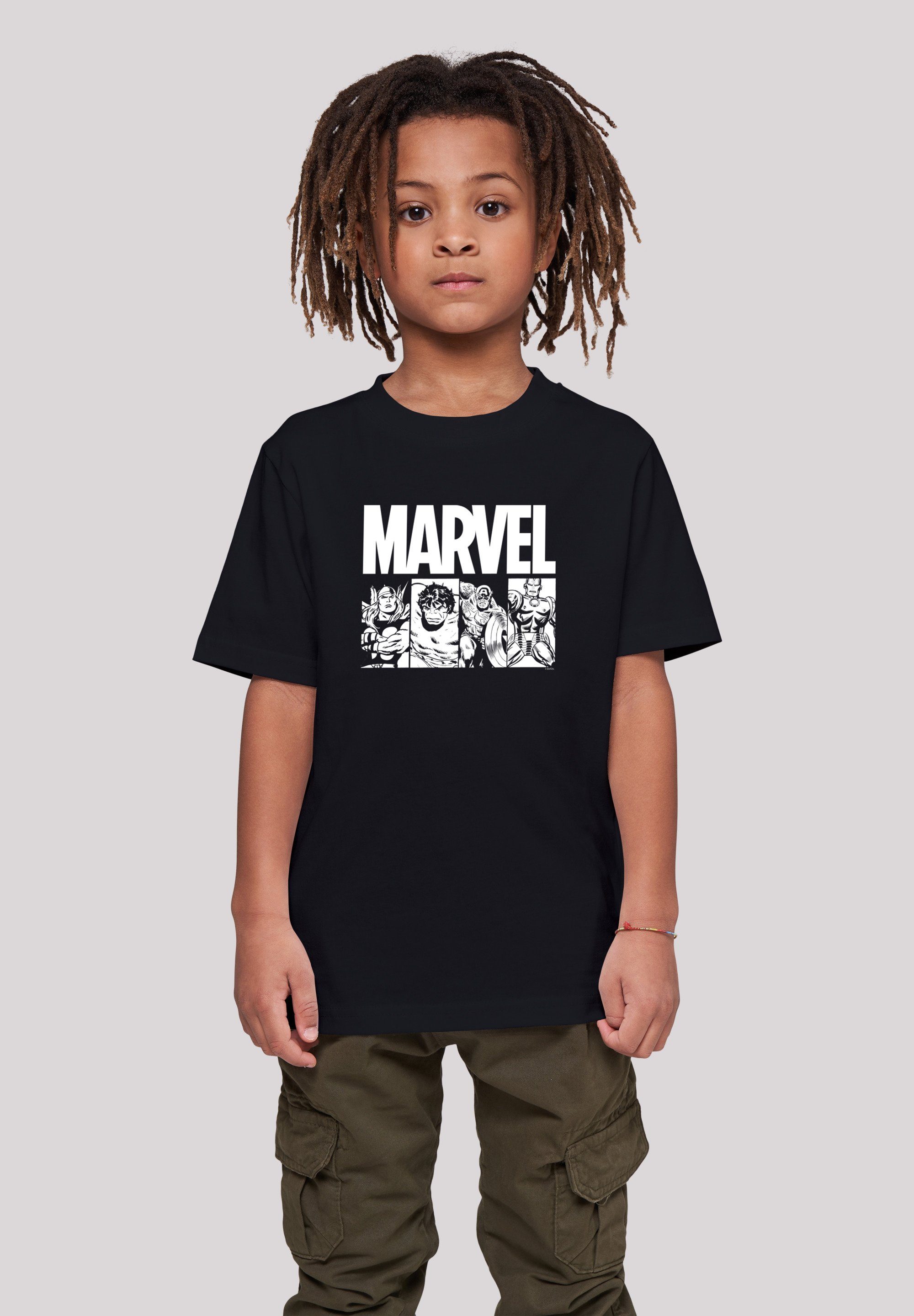 F4NT4STIC T-Shirt Marvel Comics Action Tiles Unisex Kinder,Premium Merch,Jungen,Mädchen,Logo Print
