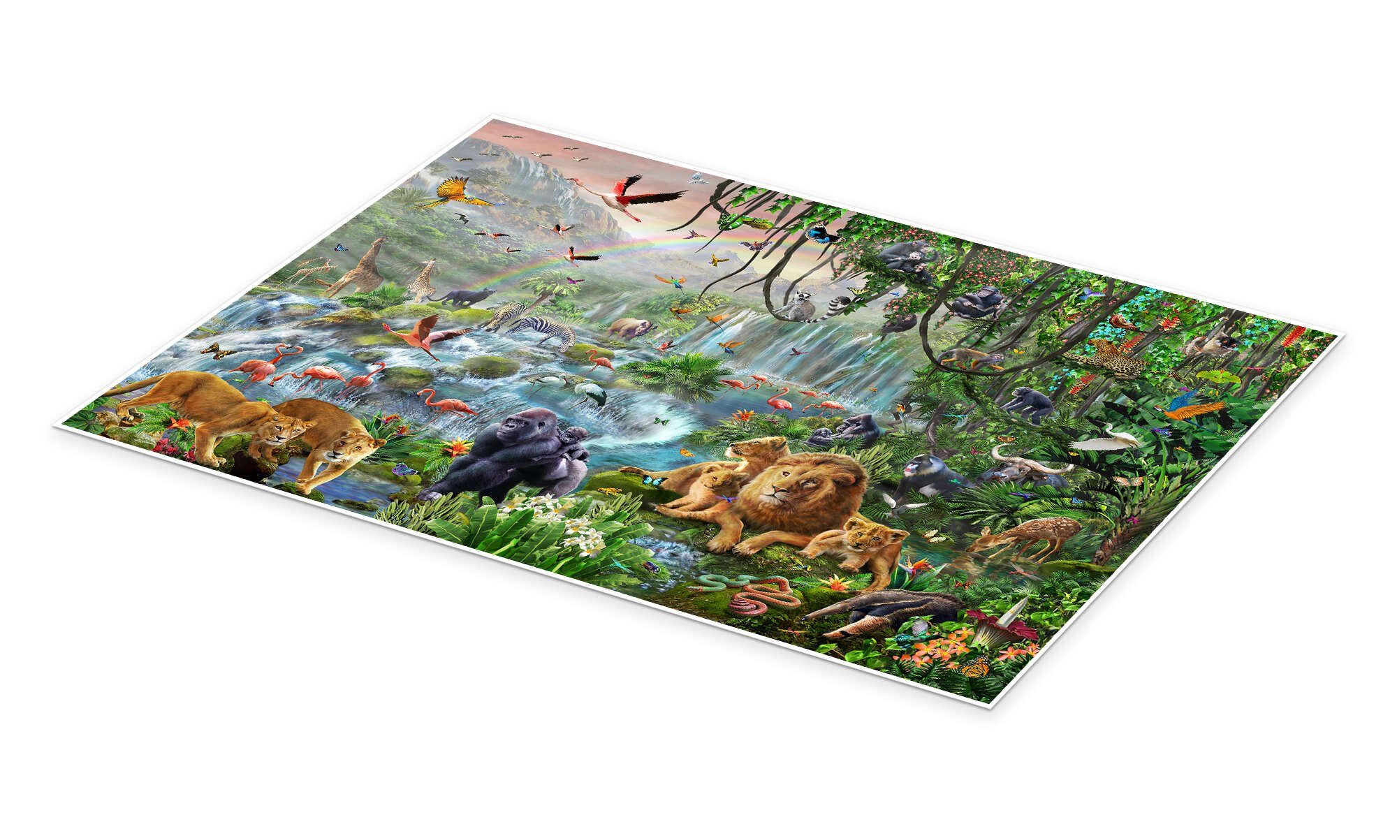 Posterlounge Wandbild Wasserfall im Dschungel, Adrian Chesterman, erhältlich als Poster, Leinwandbild, Wandsticker oder Acrylglasbild