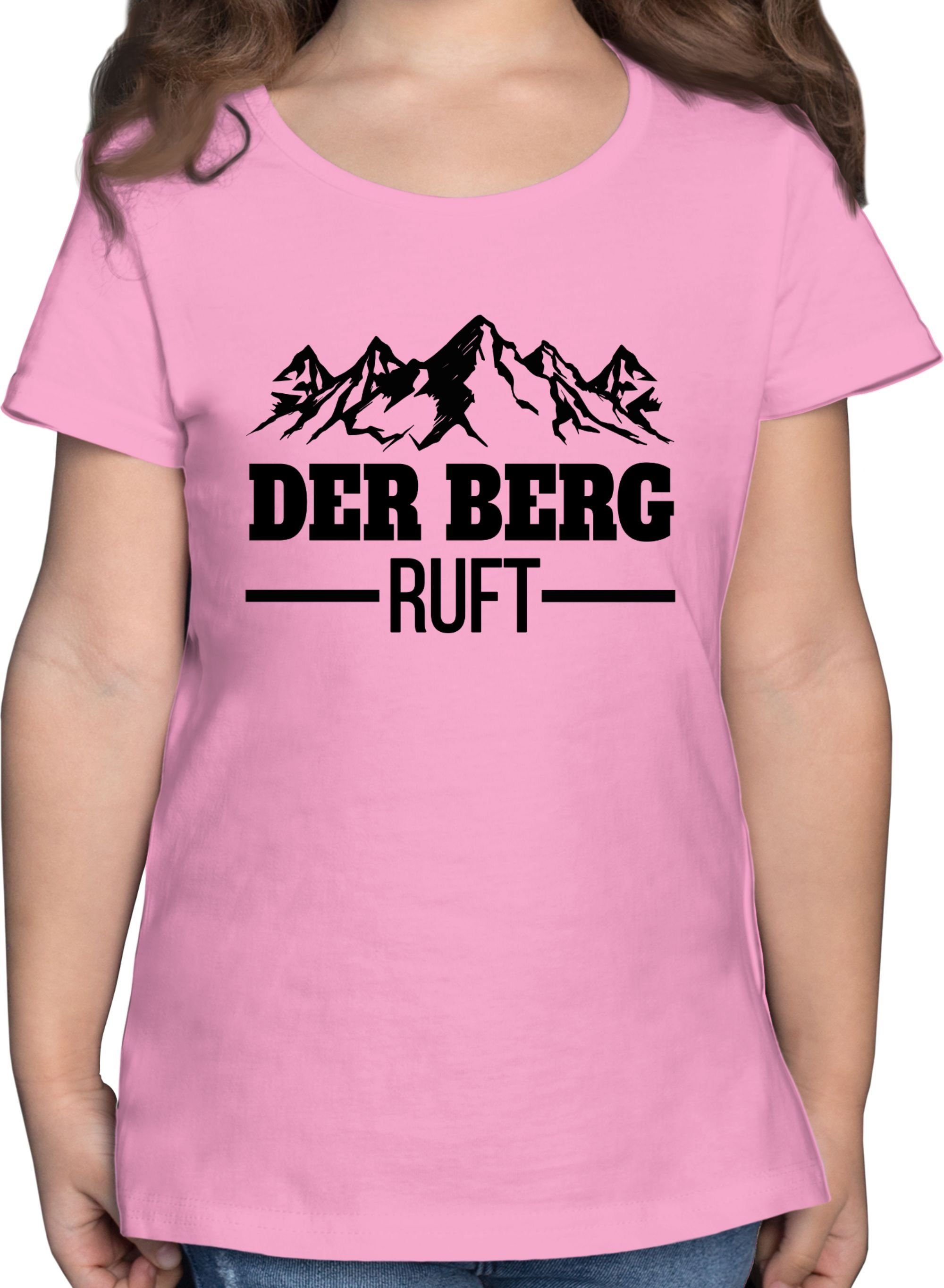 Shirtracer T-Shirt Der Berg ruft - schwarz Kinder Sport Kleidung 2 Rosa
