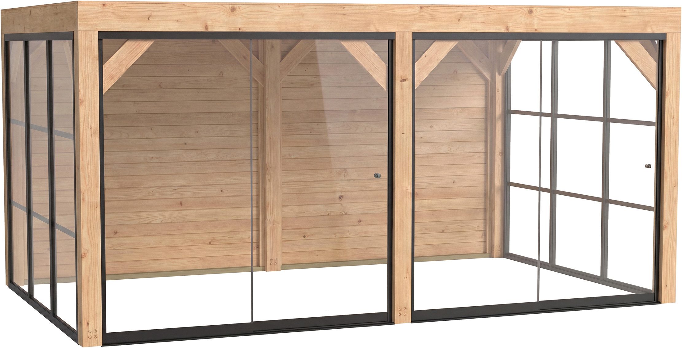 weka Holzpavillon Lumley Lauben-Set Gr. 3.2, mit 4 Seitenteilen, BxTxH: 307x499x245 cm