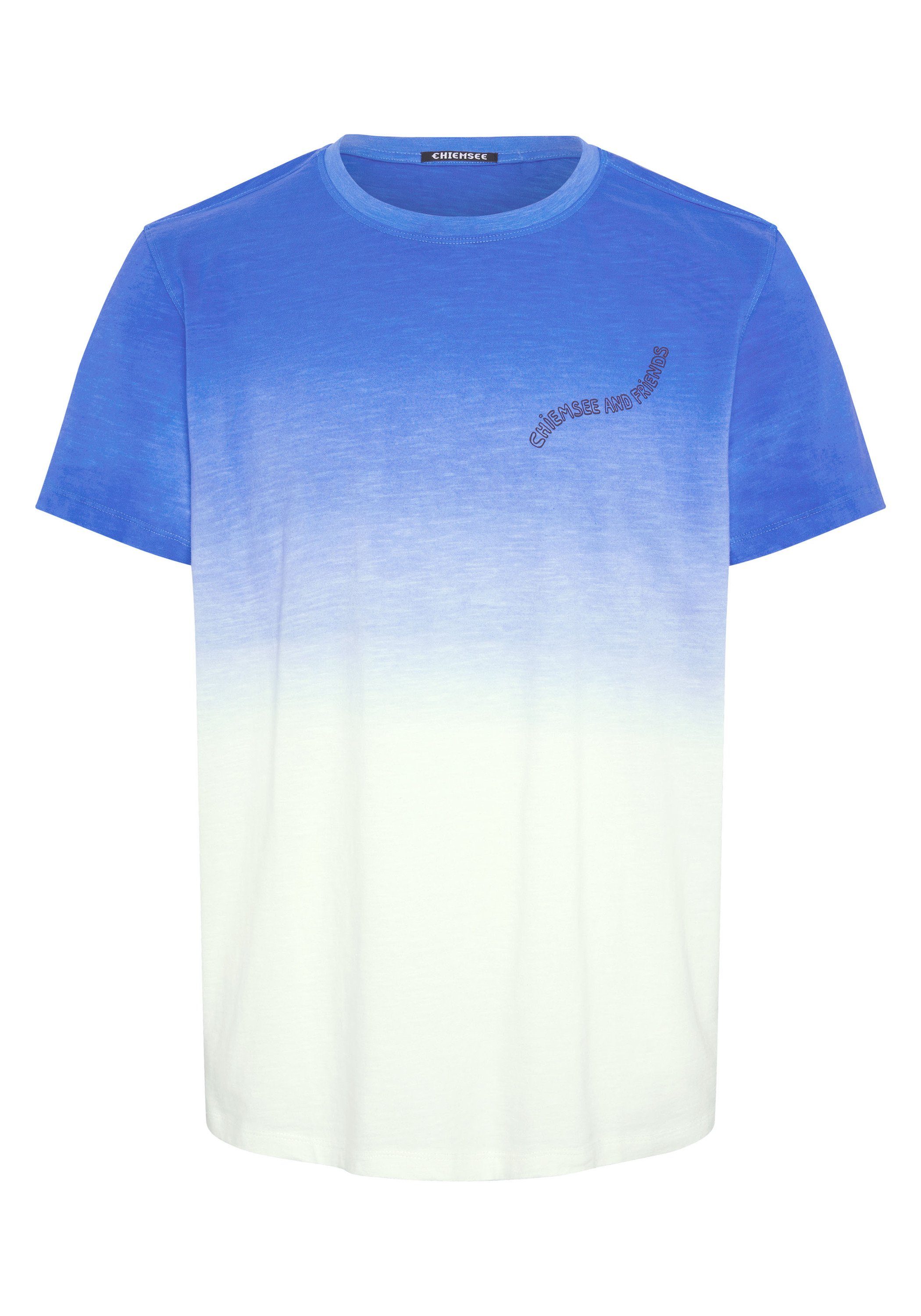 mit Chiemsee 1 4548 Blue im Blue/Dark Print-Shirt Farbverlauf Slub-Yarn-Textur Medium T-Shirt