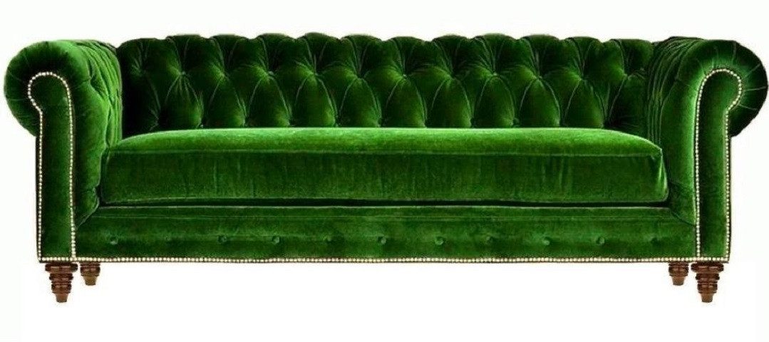 Xlmoebel Chesterfield-Sofa Modernes Chesterfield-Sofa mit drei Sitzen Textilstoff, 1 Teile, Hergestellt in Europa